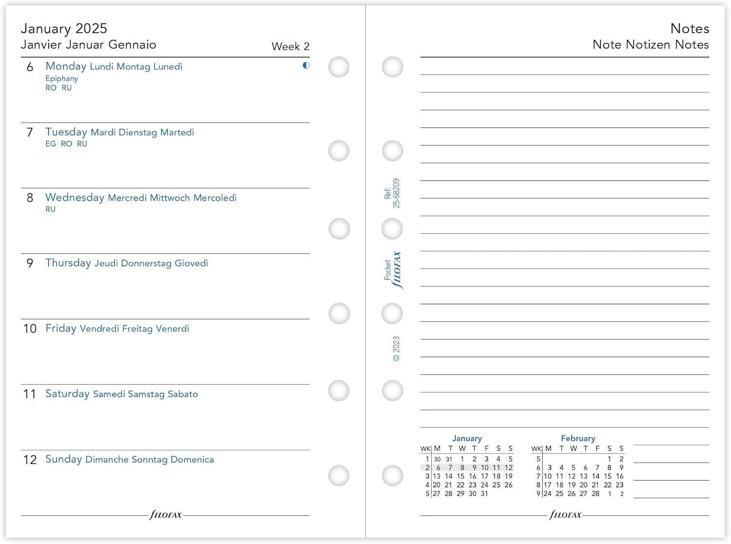 Filofax Pocket Week on Two Pages English 2025 image number 2