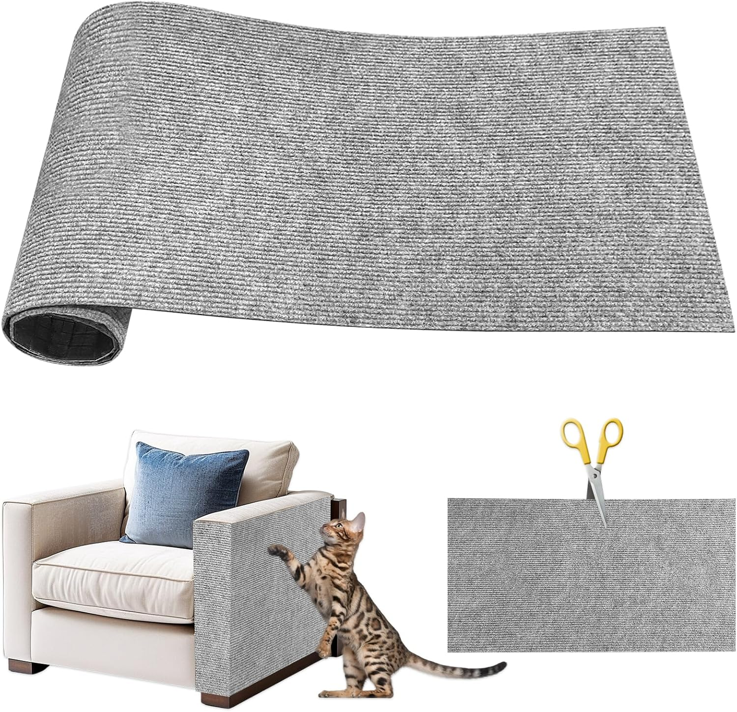 Lets Joy Climbing Cat Scratcher, 40 X 100 Cm Cat Scratching Mat, Scratching Post for Cats, DIY Cat Scratching Mat, Self Adhesive Scratching Mat for Cats, Sofa Furniture Protector