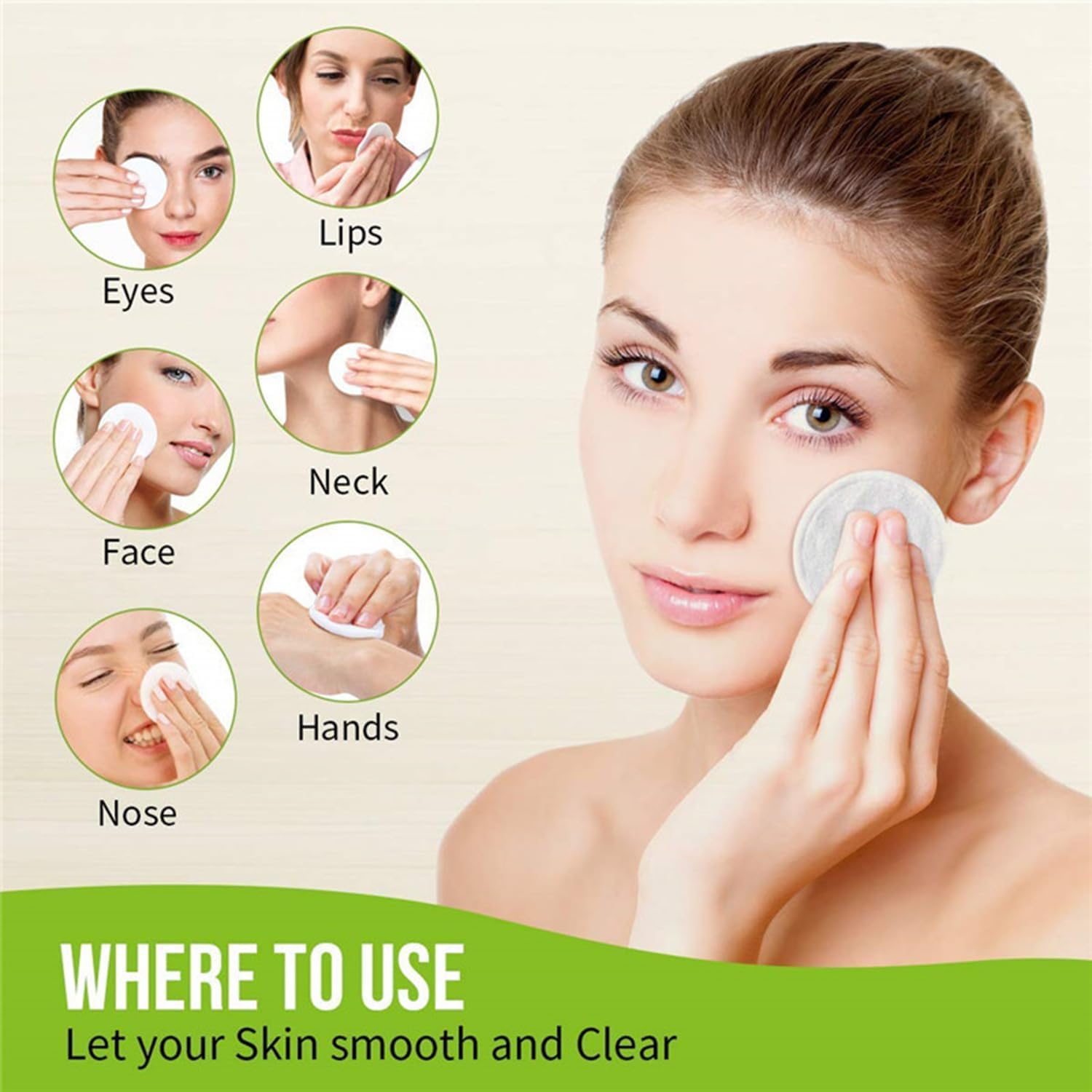 30 Pcs Reusable Cotton Rounds - Natural Fiber Makeup Remover Pads for Face & Travel - Washable, Reusable Facial Cleansing Wipes Suitable for All Skin Types (Multicolor) image number 6