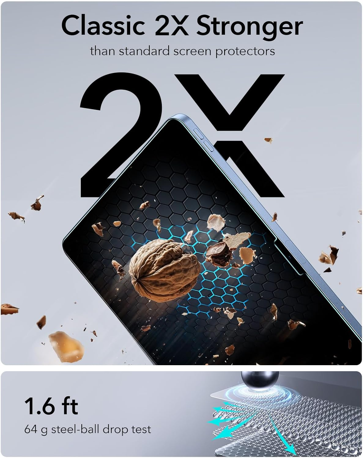 ESR 2 Pack Screen Protector for Ipad 11Th/10Th Generation A16 (11/10.9 Inch,2025/2022), 9H Tempered Glass Film with Ultra Fit Tray, Apple Pencil Support, Scratch Resistant, HD Clarity, Bubble Free image number 3