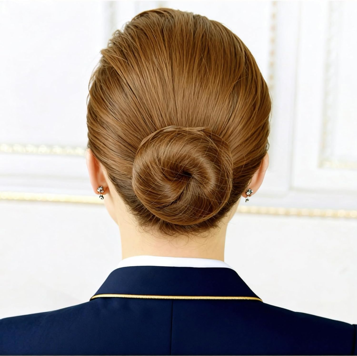 50PCS Hair Net Bun Net Hair Bun Shapers & 50PCS U Shaped Bobby Pins for Ballet Dancers Invisible Elastic Mesh Nets 50Cm Hair Accessories for Styling Ballet Bun Maker for Women Girls Kids | Light Brown image number 3