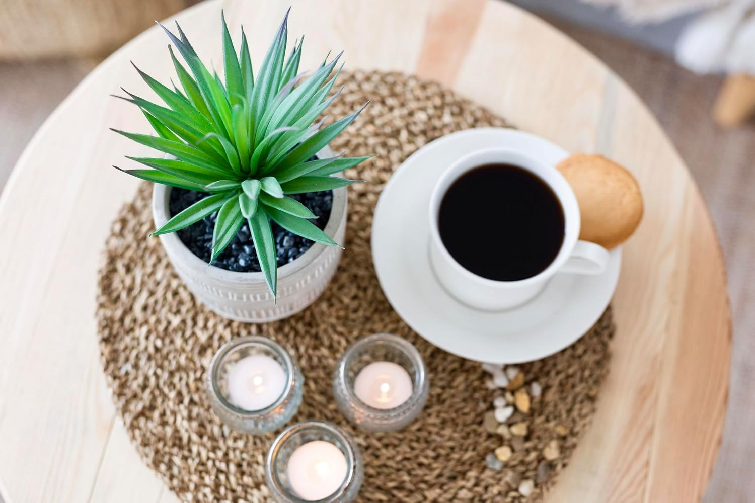 Kurrajong Farmhouse 20Cm High Faux Plant in Pot - Life-Like Artificial Plant - Faux Succulent Potted - Small Artificial Succulent - Fake Plant with Pot image number 4