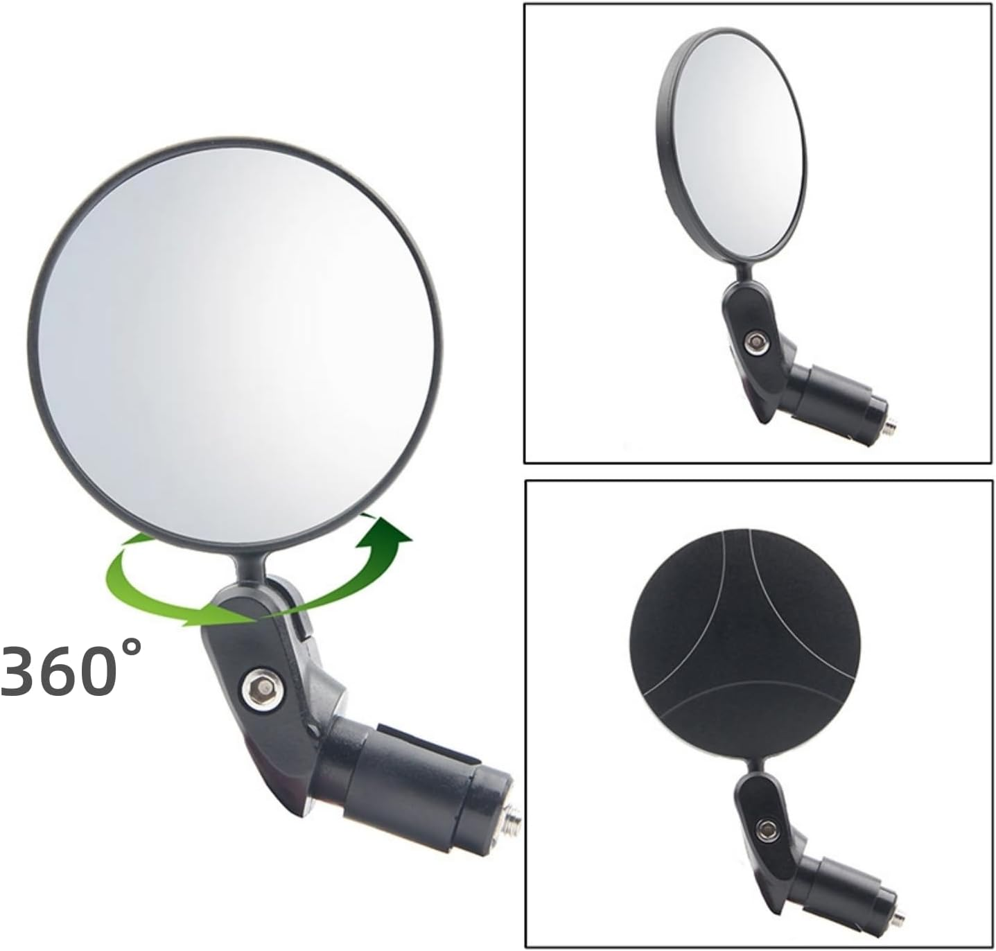 MEZOKUCEL 2 Pieces Bike Mirror 360&deg;Rotation Adjustable Wide Angle Mirror HD Safety Bicycle Mirror Universal Bicycle Convex Mirror Safe Rear View Cycling Mirror for Mountain Road Bikes MTB image number 2