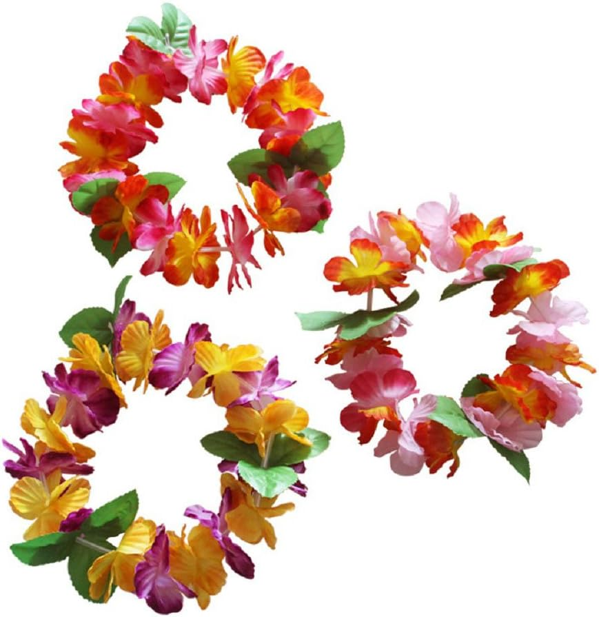 BPNHNA 6PCS Hawaiian Wreaths Headband Tropical Luau Flower Headpiece Leis, Thicker Floral Crown for Summer Beach Pool Party Decorations Favors Supplies, Multicolor image number 6
