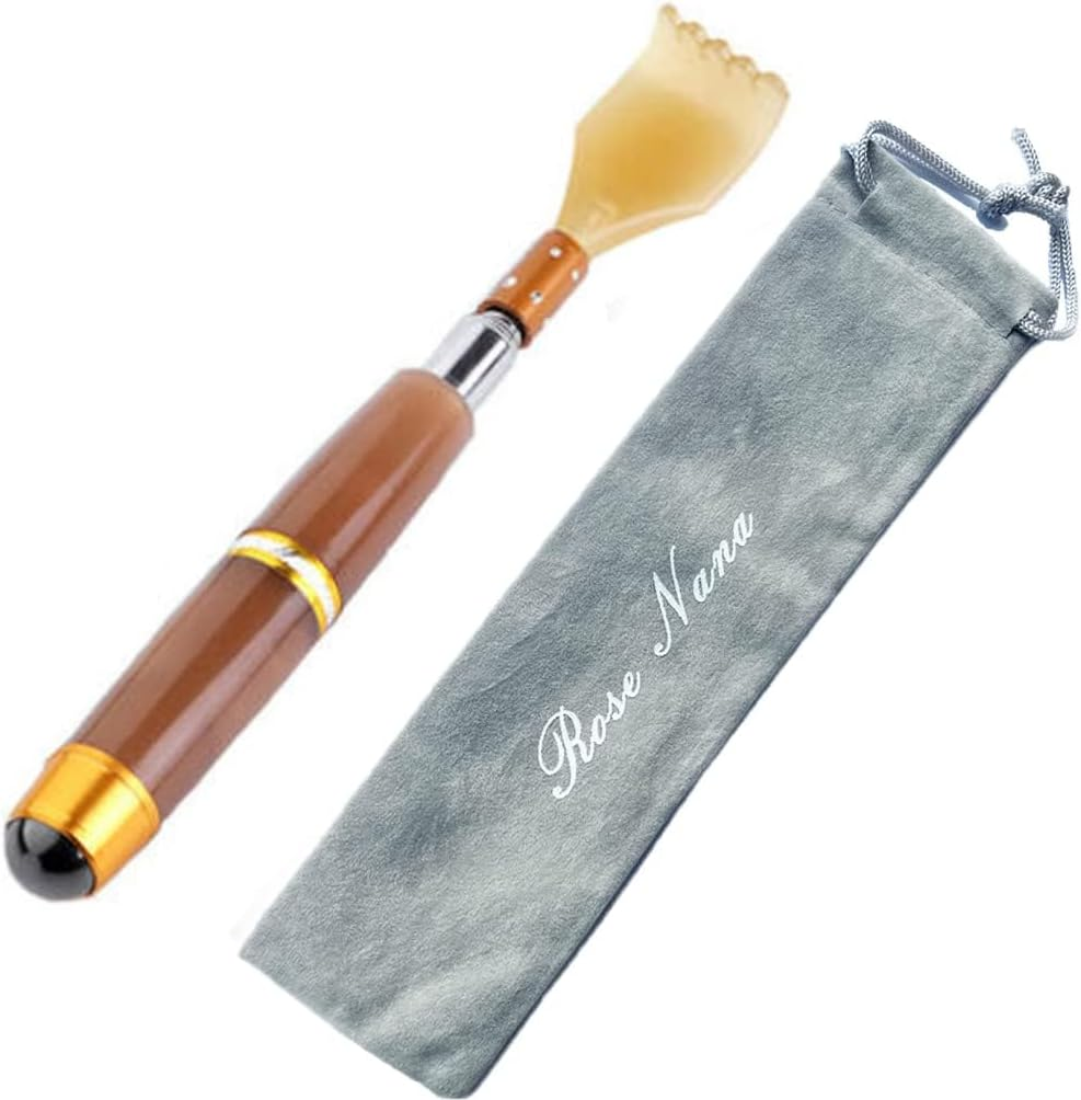 Back Scratcher for Adults, Portable Extendable Stainless Steel Telescoping Back Massager for Men Women Kids Itch Relief (20 to 53Cm) (White)