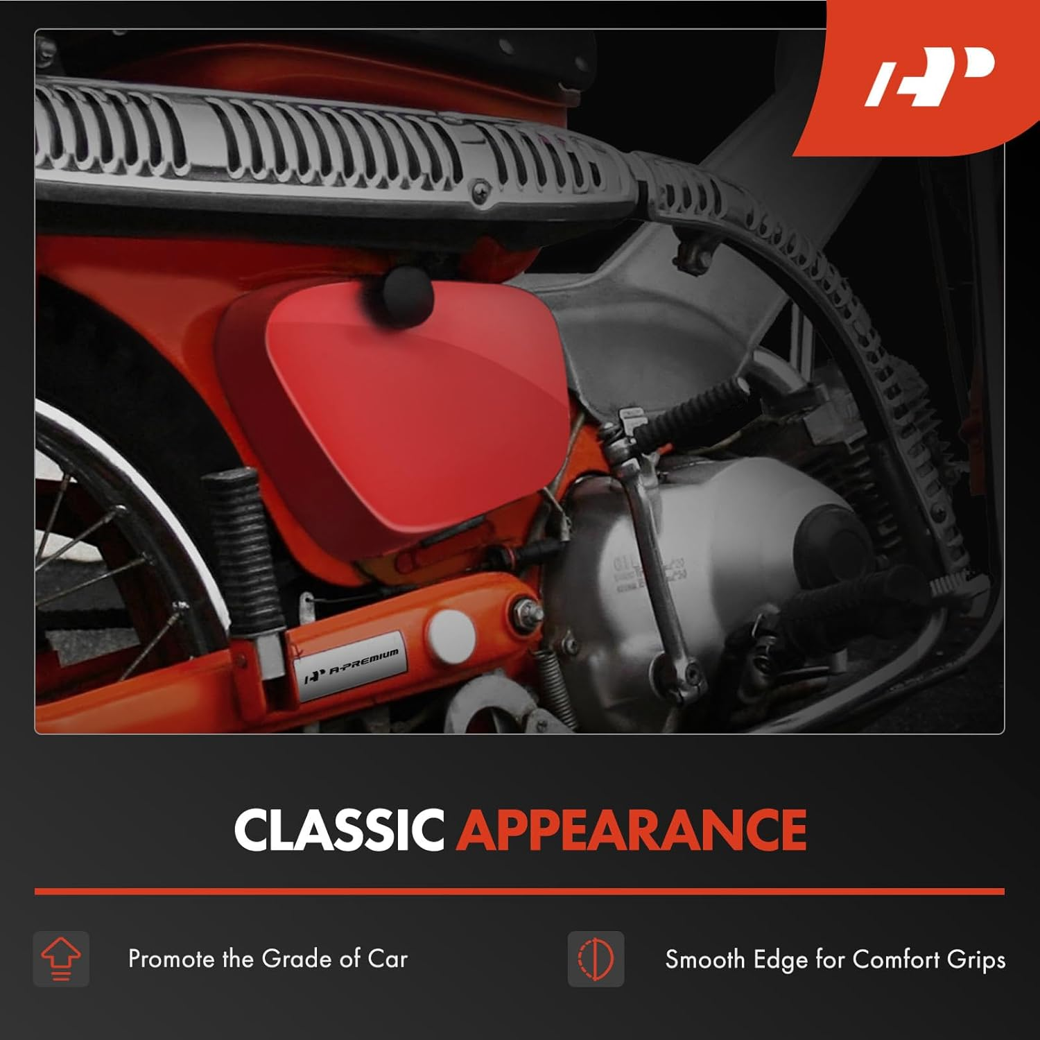 A-Premium Battery Box Frame Cover Compatible with Honda CA105T 1963-1965, CT110 1980-1986, CT90 1969-1979, Red, Right Passenger Side, Replace# 83600-459-910ZA - Dark Gray image number 6