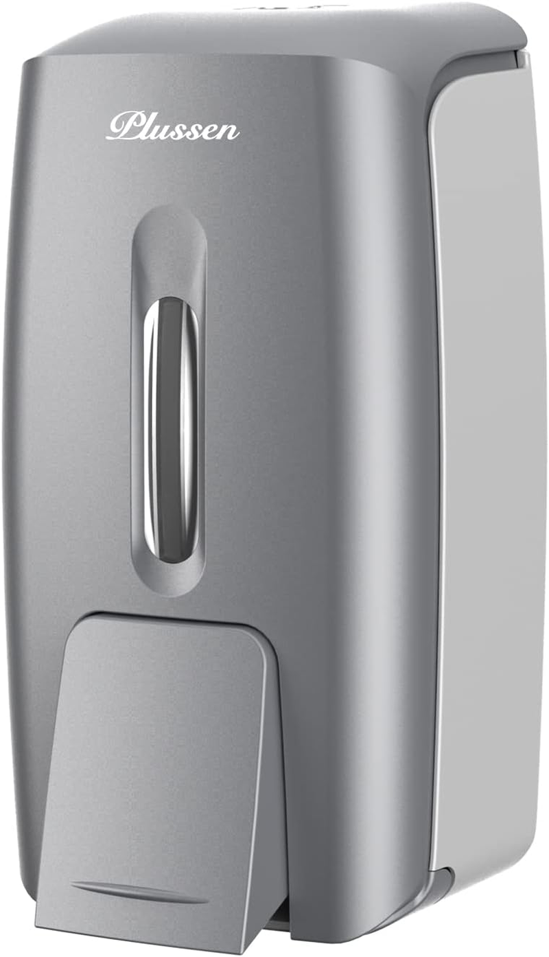 PLUSSEN Soap Dispenser Wall Mount Adhesive Commercial 800Ml No Drill Hand Sanitizer Dispenser Silver image number 1