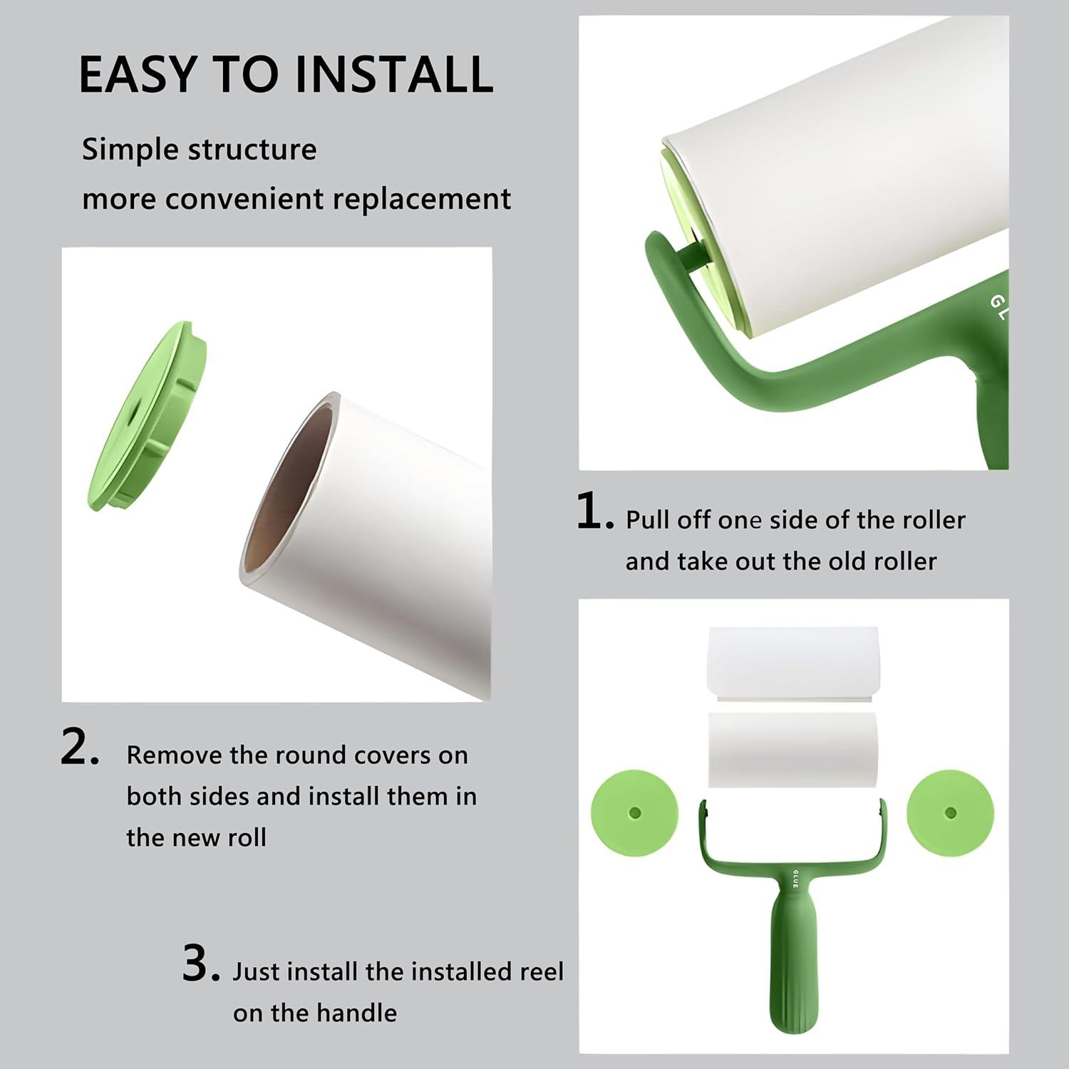 YAVO-EU Extra Sticky Lint Roller, 6 Rolls with 1 Dispenser, Extra Sticky Lint Roller, Lint Roller, Pet Hair, Suitable for Clothes, Hair, Cat Hair, Dog Hair image number 2