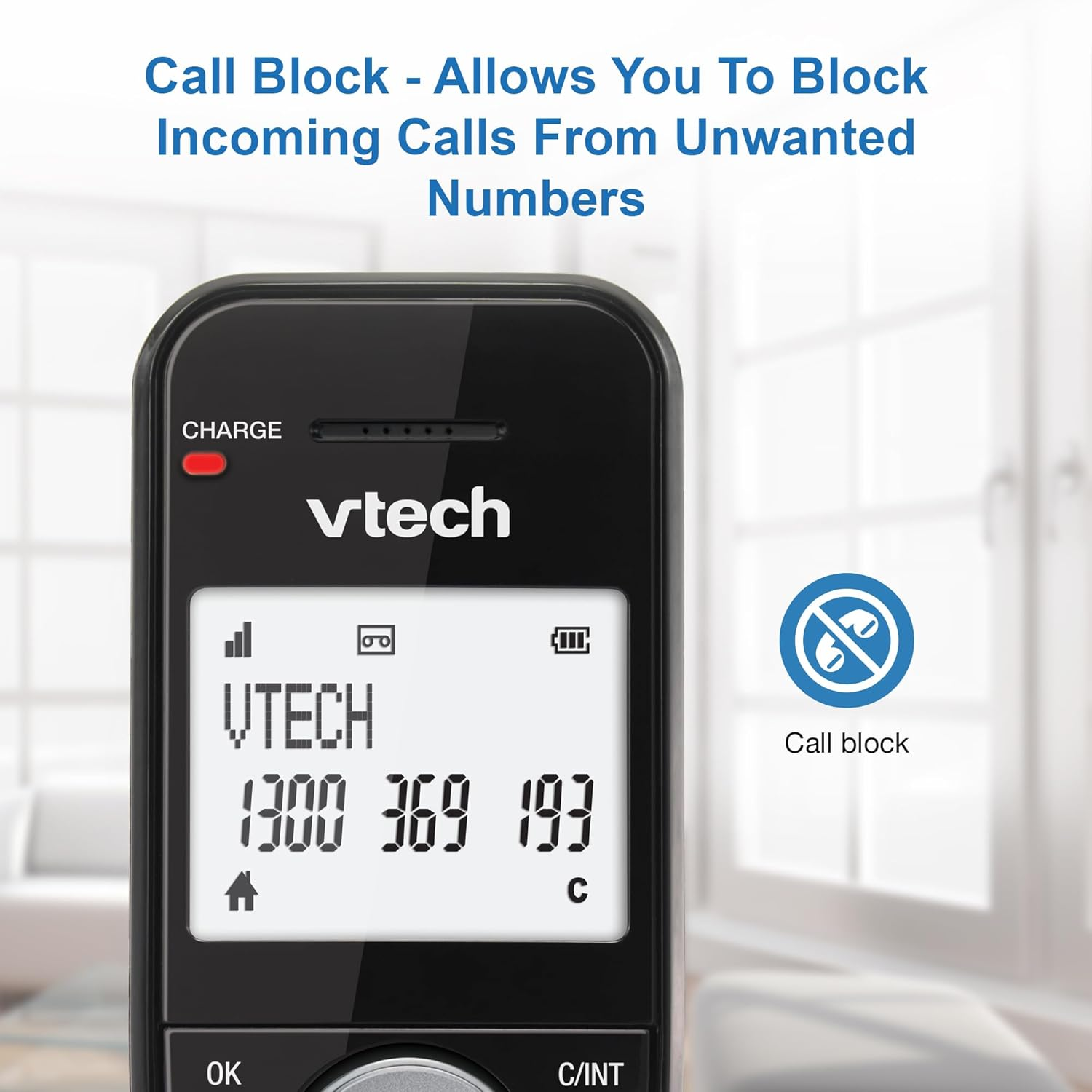 Vtech CLS21050 DECT Cordless Phone with Handsfree Speakerphone, Digital Answering Machine, 70 Name and Number Phonebook, Volume Booster, Call Block, 5 Last Number Redial, Keypad Backlight image number 5