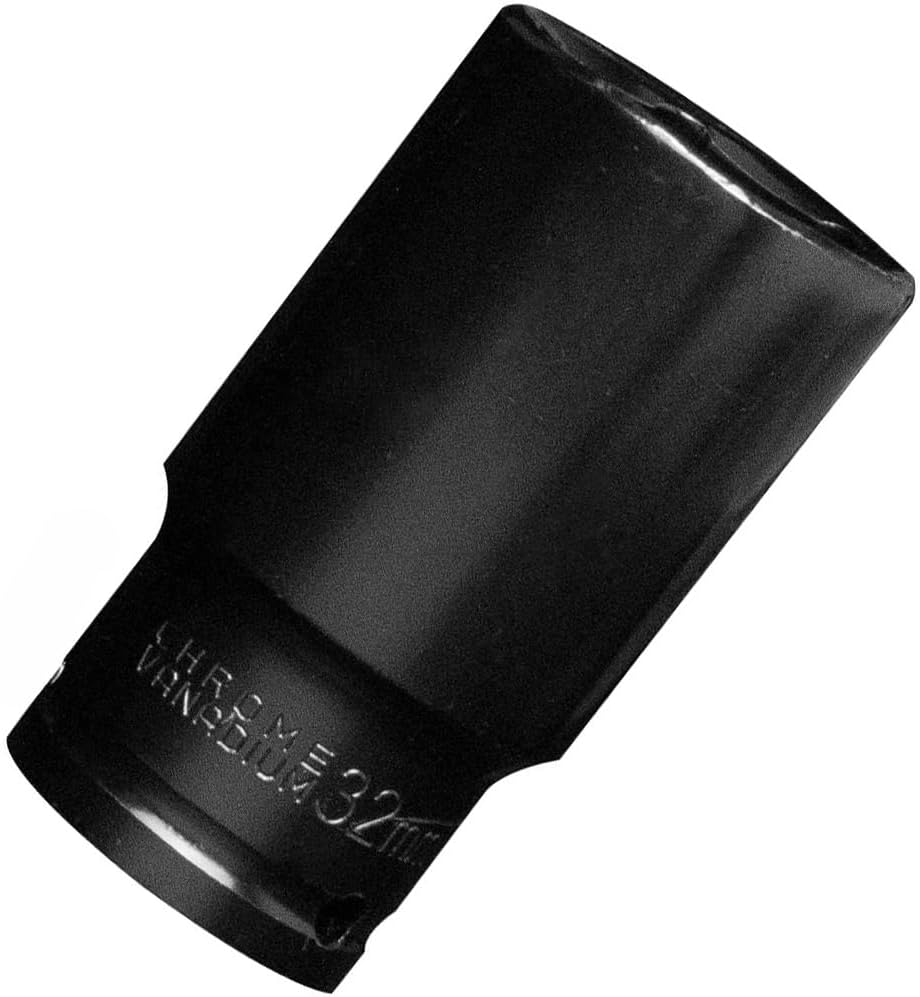 32MM Impact Socket 1/2 Inch Drive, Deep 6-Point Wheel Nut Socket Set, CR-MO for Easy Car Repair, Mechanical Maintenance, and Home Use image number 3
