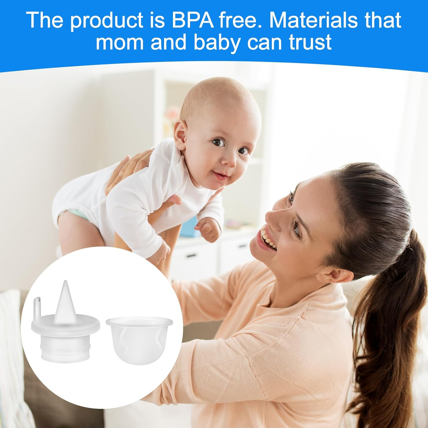 6 X Replacement Breast Pumps for Baby Buddha, Includes 4 Silicone Duckbill Valve and 2 Silicone Breast Pump Membrane, Bpa-Free Dehp-Free Breast Pump Accessories for Zomee Z1/Z2 image number 3