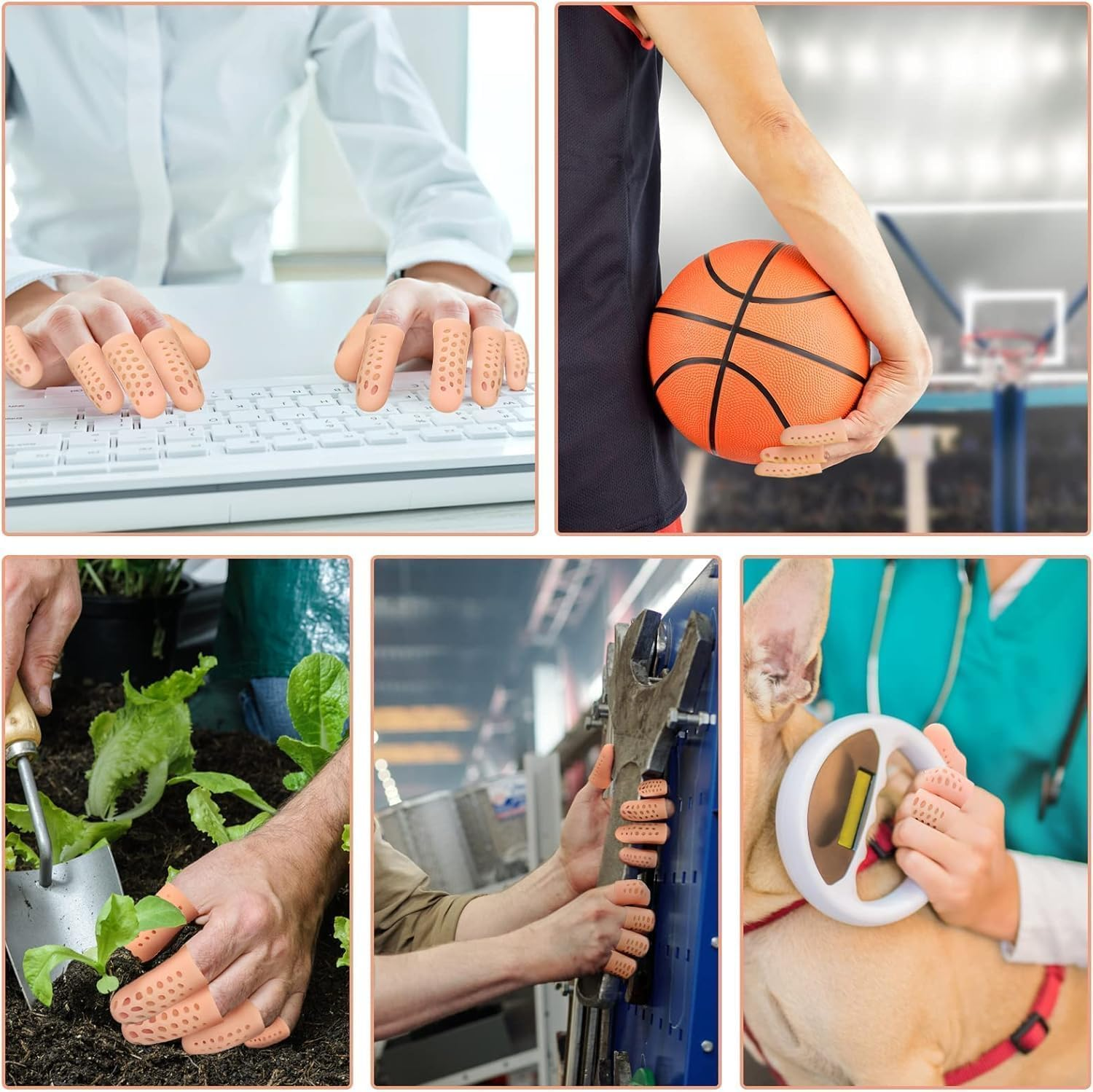 Silicone Finger Protectors with Air Holes, 20Pcs Gel Finger Cots Covers, Silicone Finger Protectors Covers Gel Finger Cots, Gel Finger Protectors Cots Finger Covers, Gel Finger Protectors Finger Covers image number 4