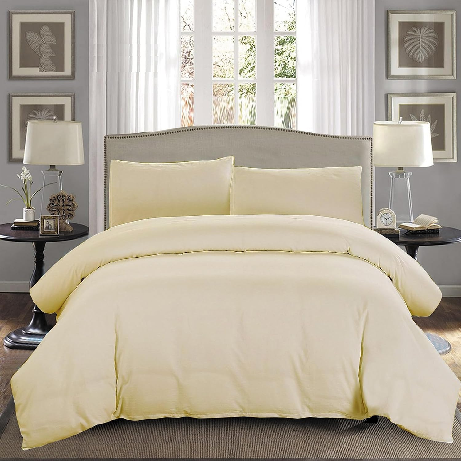 Forzzz 2000 TC Premium 3 Pieces Soft Quilt/Duvet Pillowcase Cover Set AU Double Queen Size Doona Cover Ultra Soft Quilt Cover Set Bed(Queen,Purple)