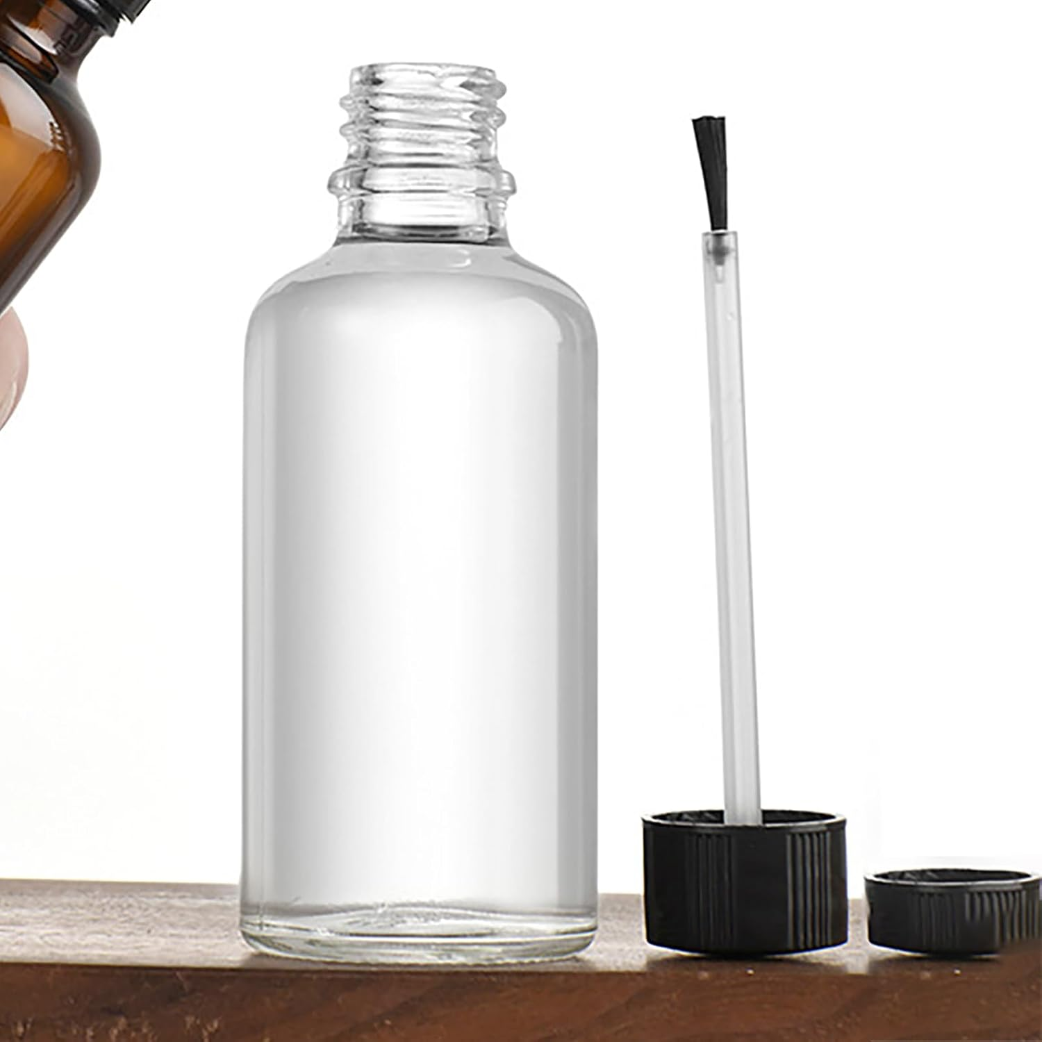 2 Pcs 50Ml Empty Nail Polish Bottles with Brush Cap Glass Nail Varnish Bottles Refillable Nail Polish Jar Containers for Nail Art image number 3