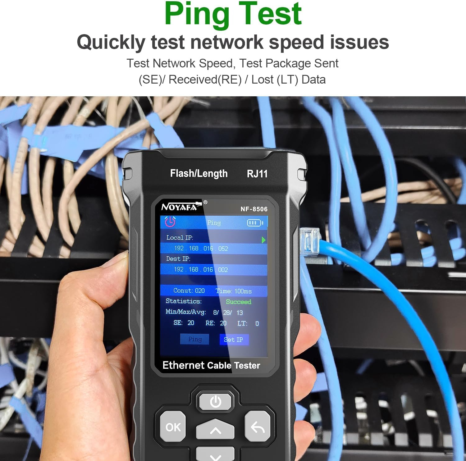 New Upgraded Network Cable Tester with Optical Power Meter VFL, CAT5 CAT6 Cable Toner Ethernet Cable Tester, RJ45 Network Tester for Telephone, Ethernet, Video, Poe Ethernet Tester Wire Tracer image number 4