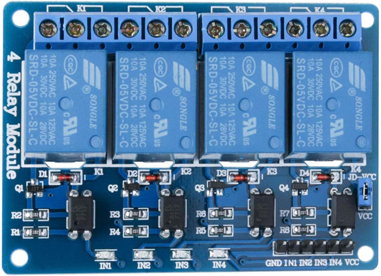 ELEGOO 4 Channel DC 5V Relay Module with Optocoupler for Arduino UNO R3 MEGA 2560 1280 DSP ARM PIC AVR STM32 image number 3