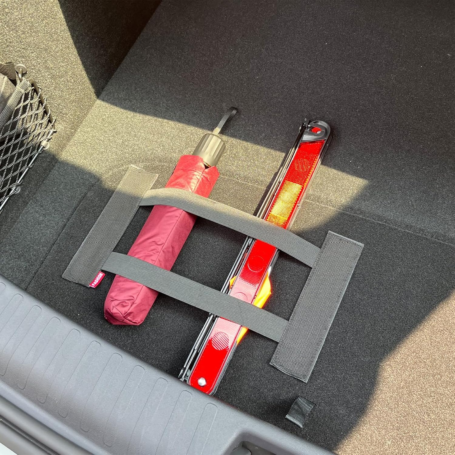 2Pcs Trunk Organizer, High-Elasticity Velcro Cargo Organizer, Large and Small Boot Holder Car Storage, Car Fastening Strap, Suitable for Suvs, Cars, Trucks, Hatchbacks and Vans image number 1