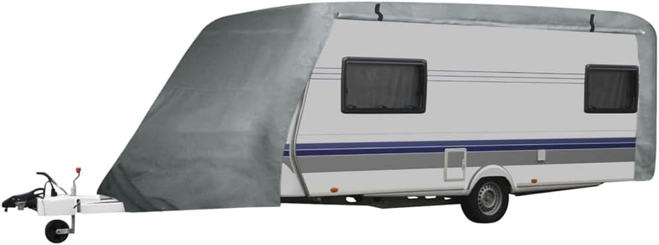 Vidaxl Durable Caravan Cover, Grey-Medium Sized for Indoor and Outdoor Use, UV Resistant and Waterproof, Non-Abrasive 3-Layer Fabric, Ideal for Long Caravans (Up to 6.09M) image number 2