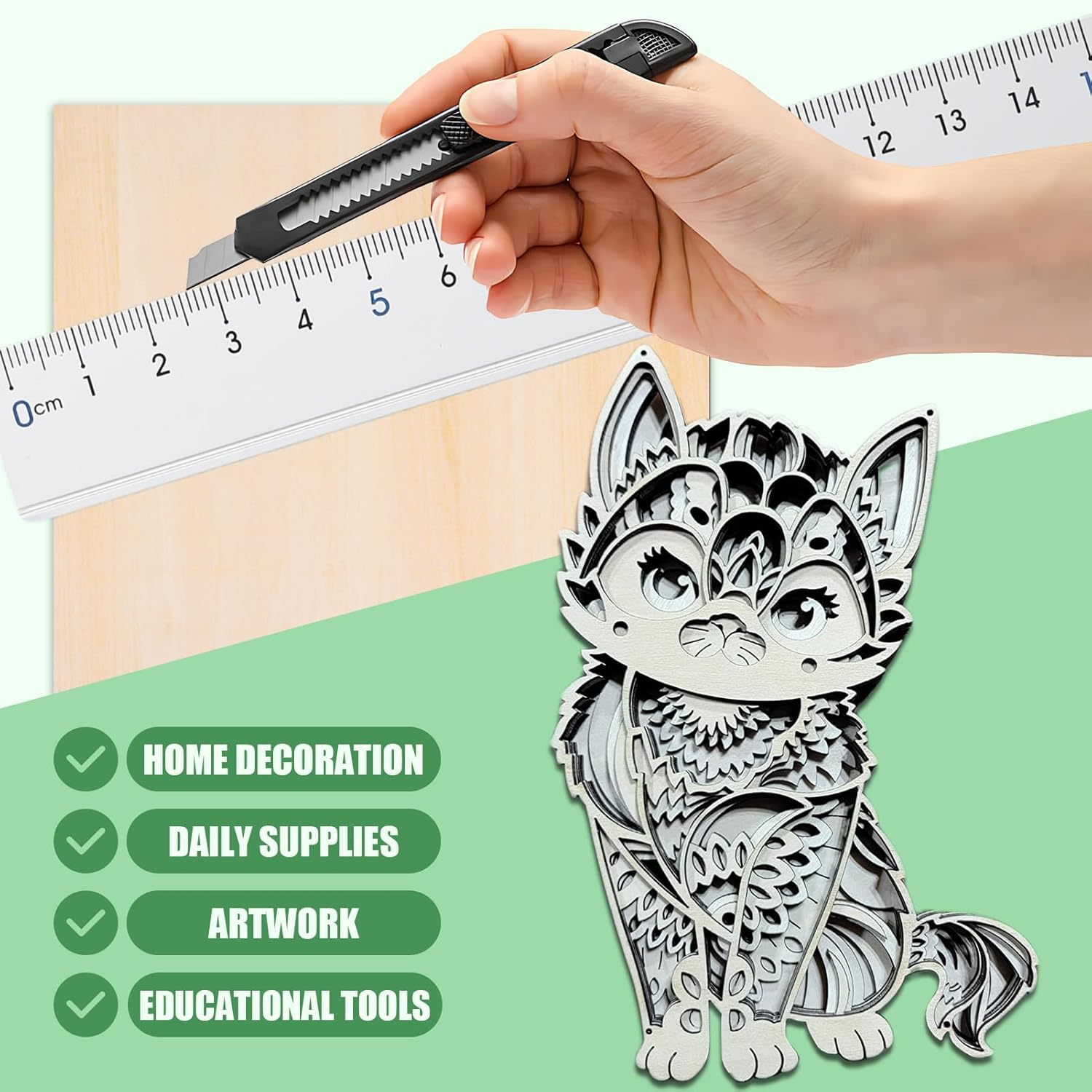 10 Pcs Basswood Sheets,300 X 200 X 3Mm Square Unfinished Unpainted Basswood Wooden Sheets for Craft DIY Hand-Made Project Mini House Building Architectural Model image number 4