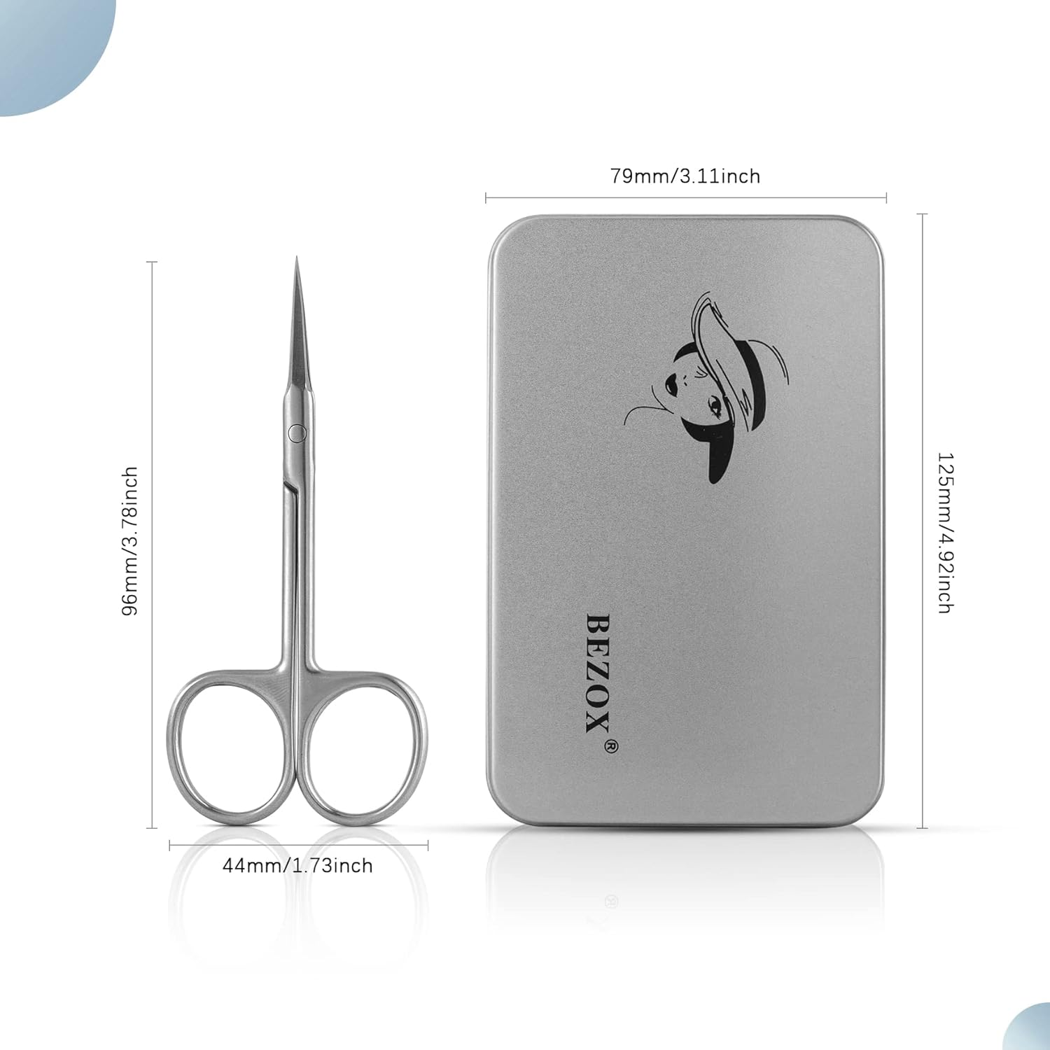 BEZOX Extra Fine Curved Cuticle Scissors, Super Thin Scissors for Cutical Care Only, Professional Manicure Small Scissors, Stainless Steel Cuticle Cutter, 1 Pcs image number 1