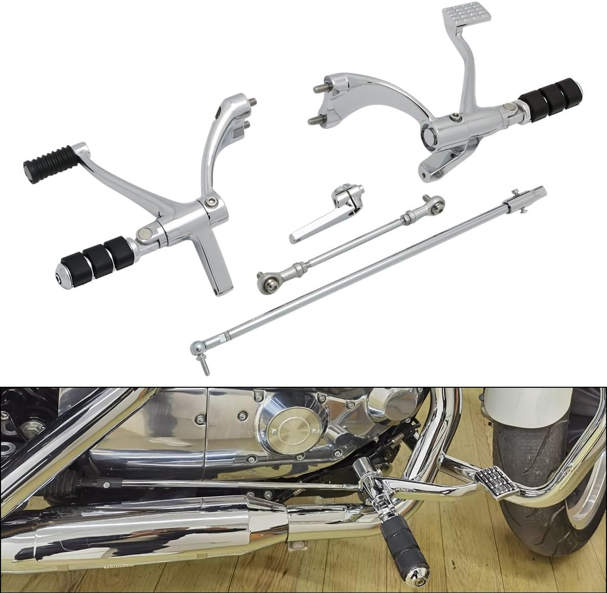 Motorcycle Forward Controls Complete Kit Pegs Levers Linkages for Harley 2014-2022 Sportster XL1200 XL 883 Forty-Eight Roadster Nightster Superlow Iron 883 image number 2