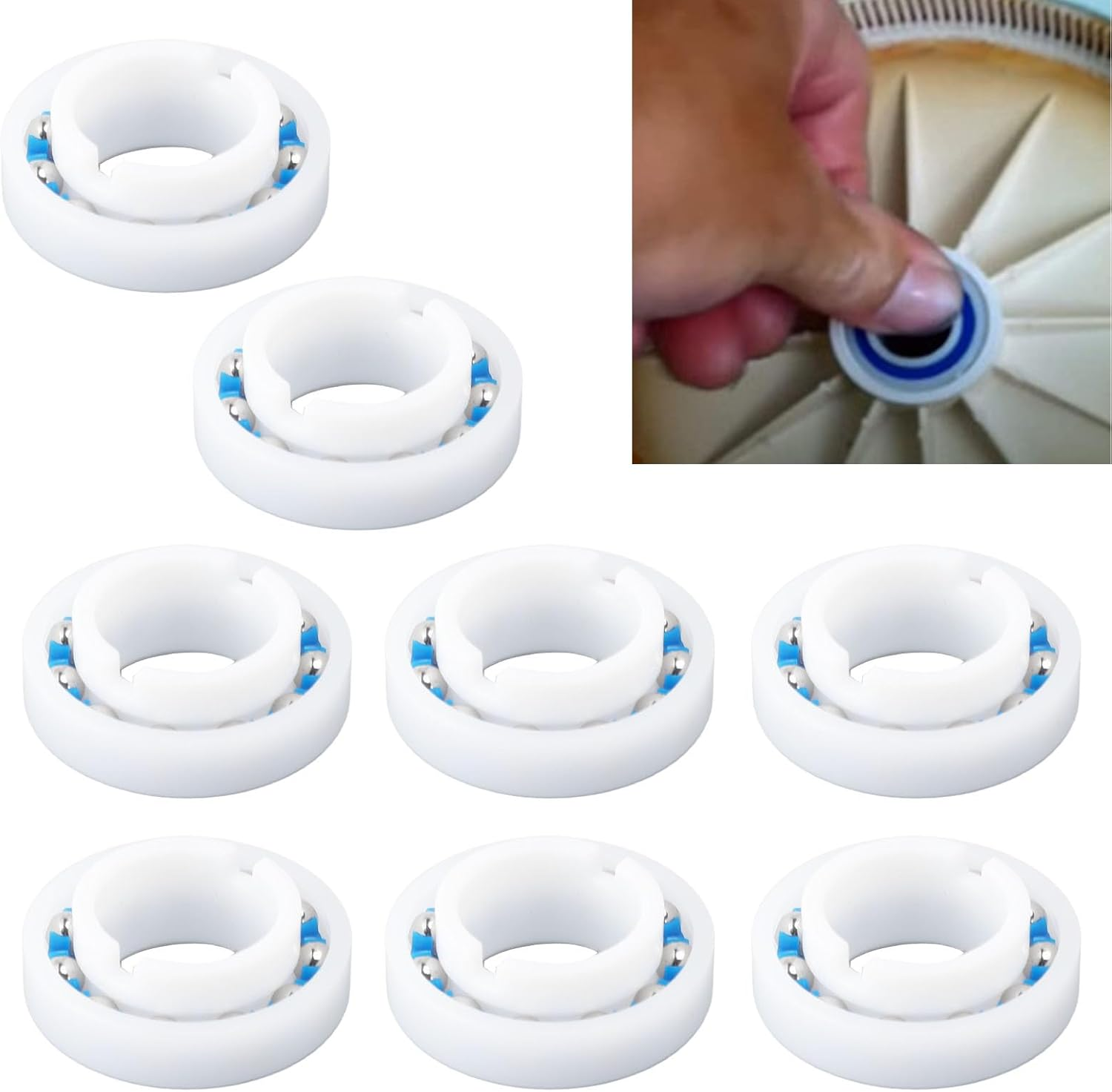 8Pcs Pool Cleaner Wheel Bearings for for Polaris 180/280 Pool Cleaner Replacement, C 60 Wheel Bearings Smoothly Running, 180/280 Pool Cleaner Part image number 4