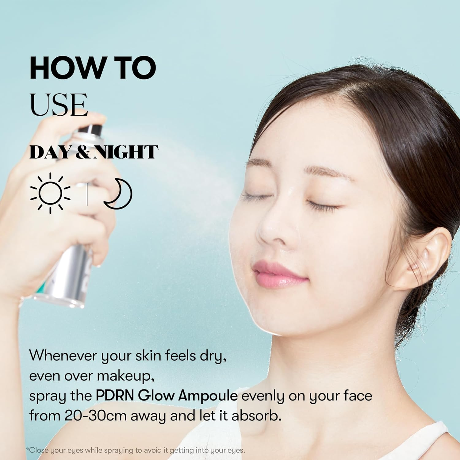 VT COSMETICS PDRN Glow Ampoule, PDRN Facial Mist, Deep Hydration Spray Serum, Vegan Skin Care, Light-Weight Face Moisturizer, Fragrance-Free, Korean Skin Care (3.38 Fl Oz / 100 Ml) image number 1