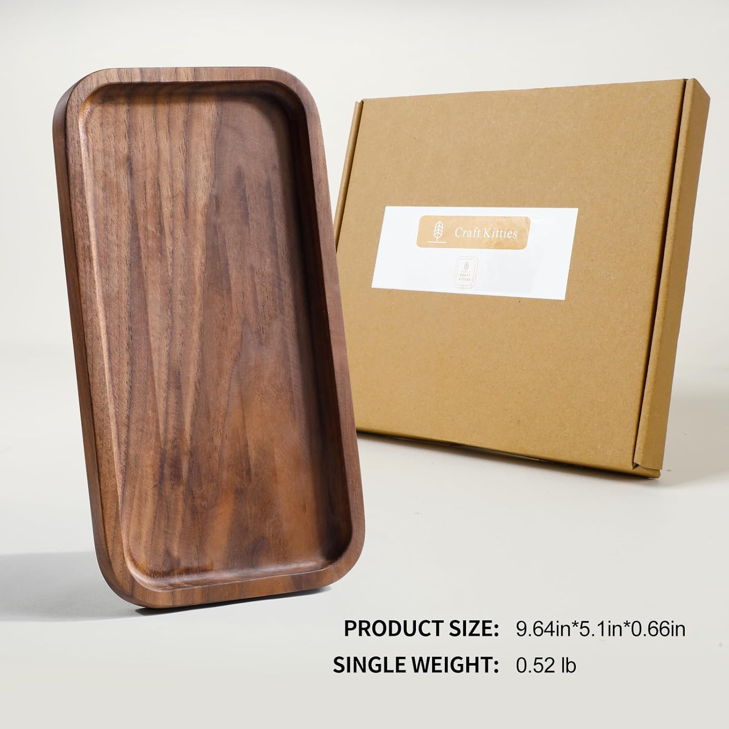 Trays, Wood Tray, Walnut Tray, Storage and Gift-Giving, Retain Wood Grain and Complete Pores, a Whole Piece of American Walnut （Walnuts D03R1 ） image number 1