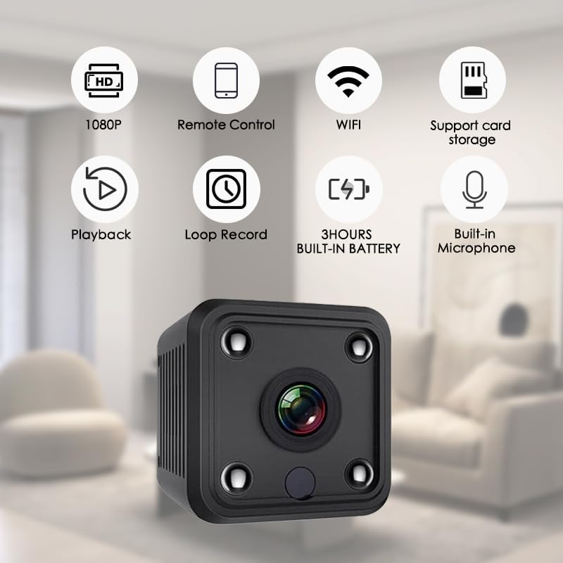 Leona Co Mini Wifi Camera 1080P HD &ndash; Small Wireless Security Cam with Night Vision, Motion Detection, App Control &ndash; Indoor Surveillance Camera for Pets, Baby, Elderly, Office, Remote Monitoring image number 5