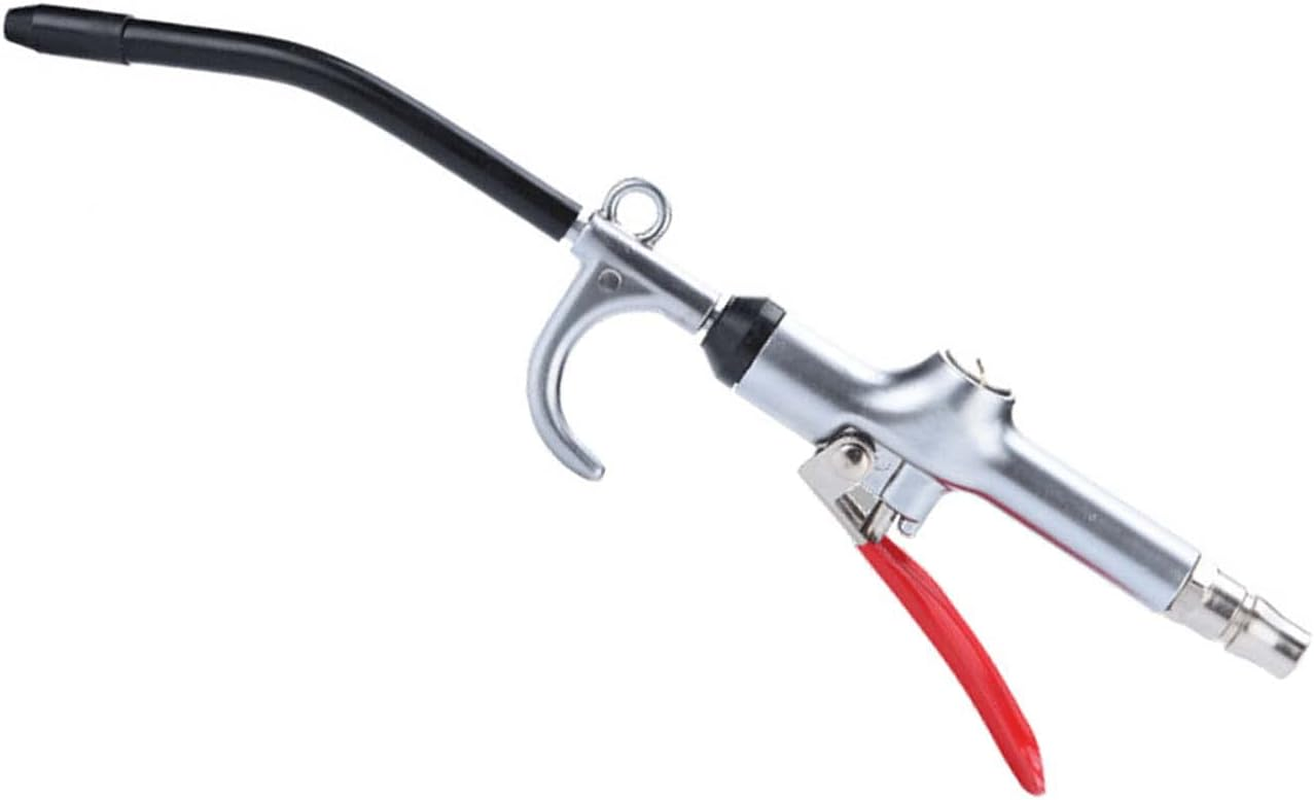 Industrial Air Blow Gun with a Brass Adjustable Air Flow Nozzle and 1 Aluminum Alloy Extended Air Blow Tube, Pneumatic Air Compressor Accessory Tool Dust Blow Blow Gun. (Short) image number 3