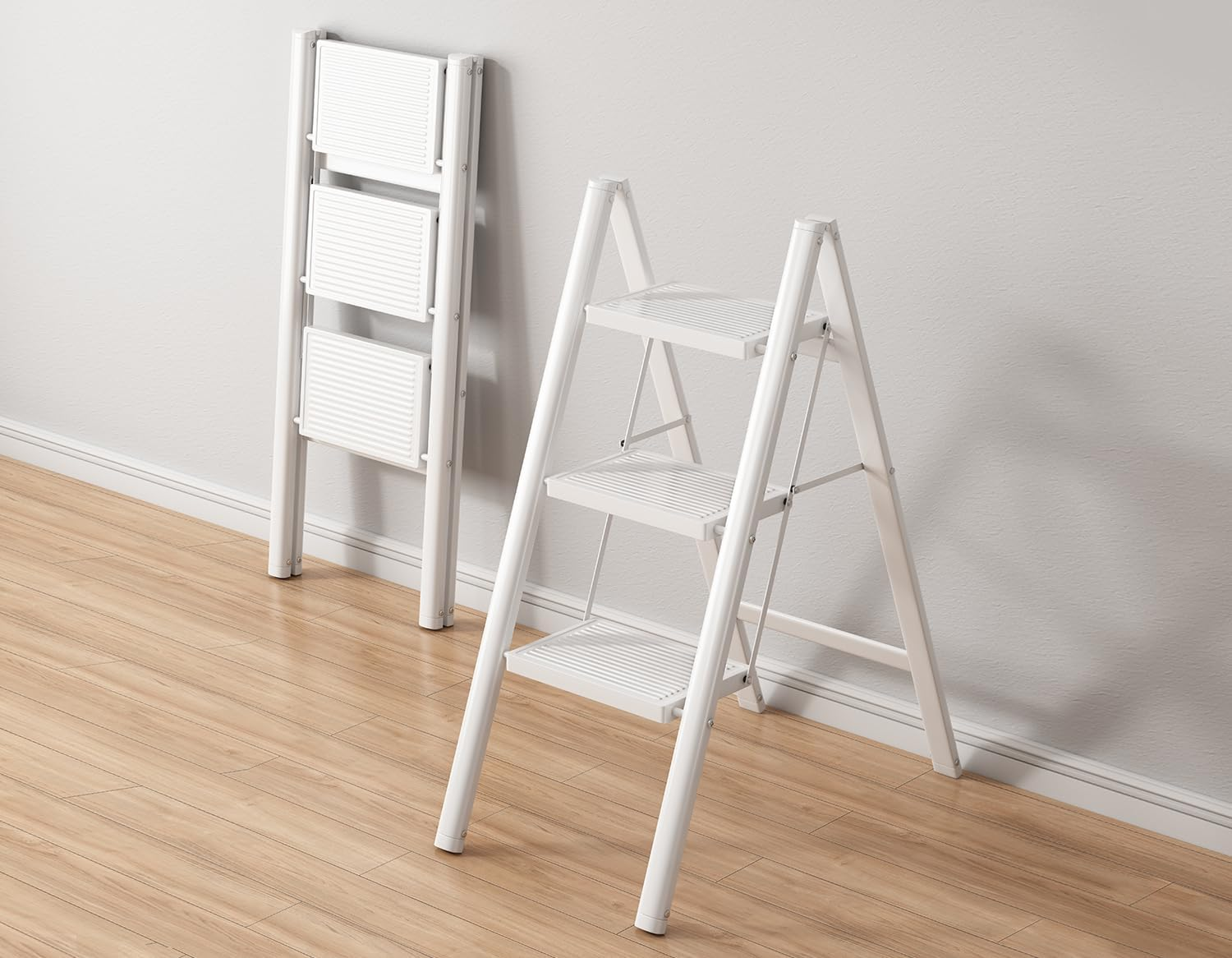 BREENHILL Step Ladder, Folding 3 Step Ladder Stool with Wider Anti-Slip Pedal, Portable Lightweight Ladder for Home Kitchen Office 150KG Max Loader image number 1