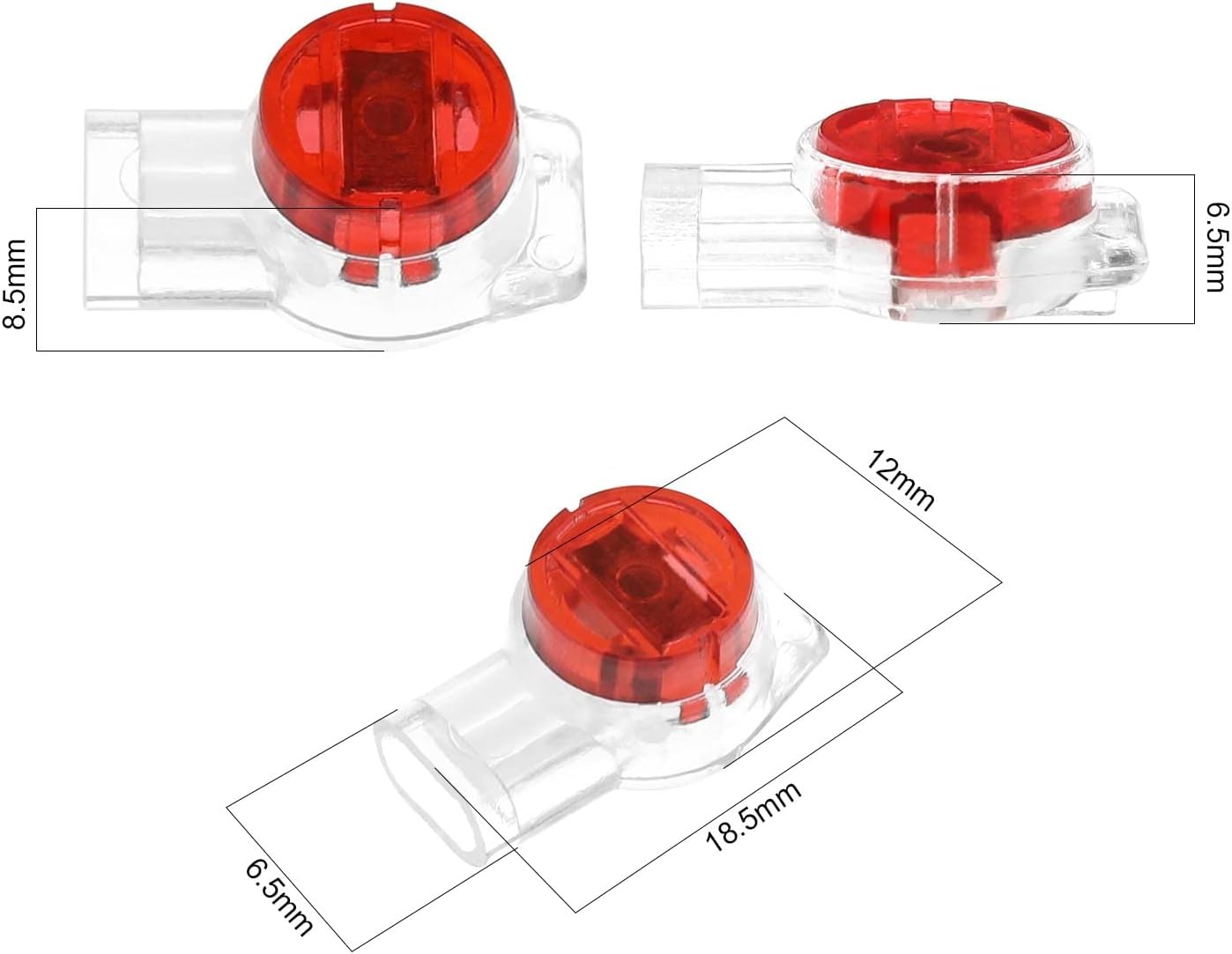 Emsea 50PCS UY Connectors K3 Telephone Cable Connectors Waterproof Gel-Filled UY Butt Splice Connectors Jelly Crimp Connectors for Data Cable Phone Wire Joints image number 6