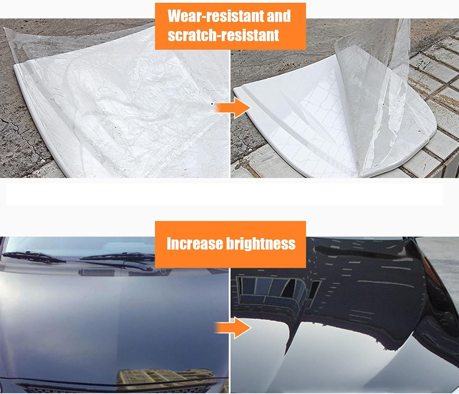 Clear Car Wrap | Non-Yellowing Automotive Protection Film - 19.6X78.7In High-Gloss Uv-Resistant Anti-Scratch Cover for Boat RV Exterior Care Daily Driver Maintenance image number 3