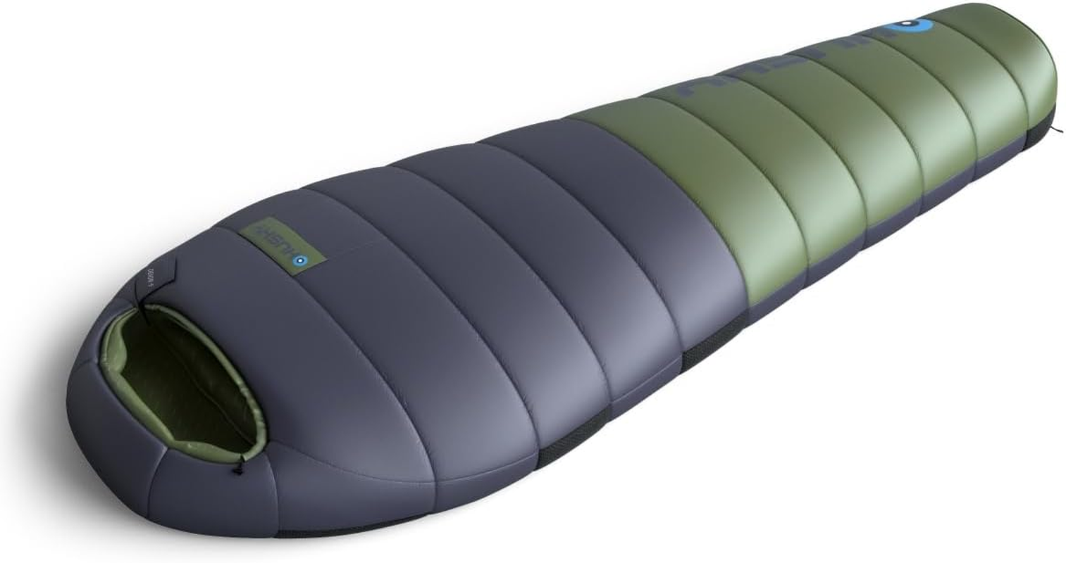 Husky Devon Ultralight Sleeping Bag 2-3 Seasons up to -5&deg;C, Warm Summer Mummy Sleeping Bag for Adults, Summer Sleeping Bag for Camping, Trekking and Outdoor (Blue/Khaki, 220 X 85 Cm) image number 2