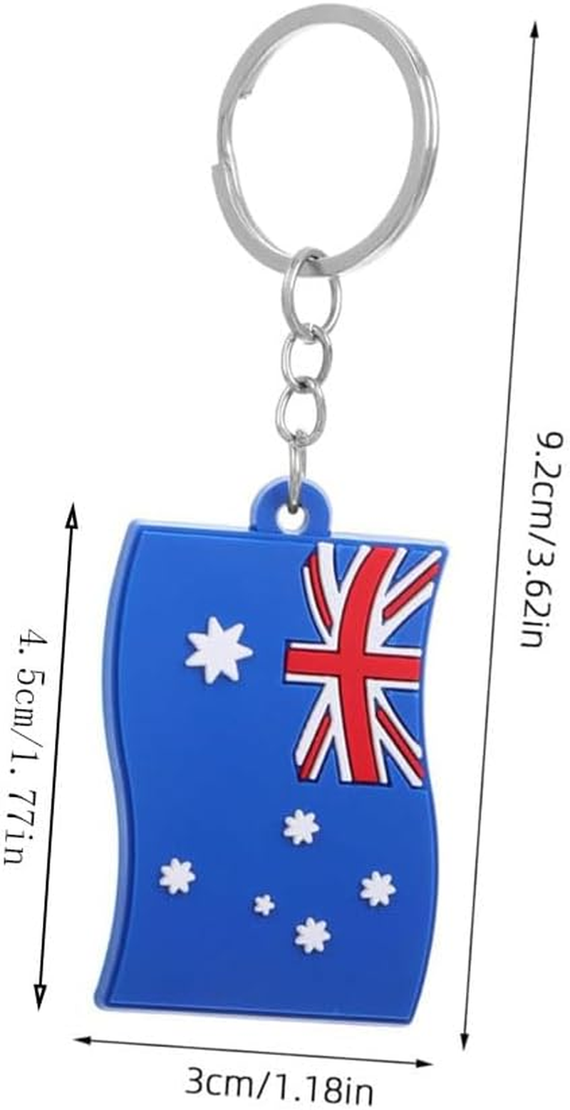 Lyhaogao 5Pcs Australian Flag Key Chain,Cute Soft Rubber Keyring Pendant for Backpack, Handbag Decor, Lightweight Durable Country Themed Accessory,For Travel and Everyday Use image number 2