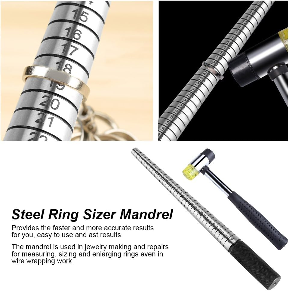 Steel Mandrel & Nylon Face Mallet Sizing Jewelry Making Forming Hammer Tools Multi Tools Thor Hammer Accessories(C) image number 1