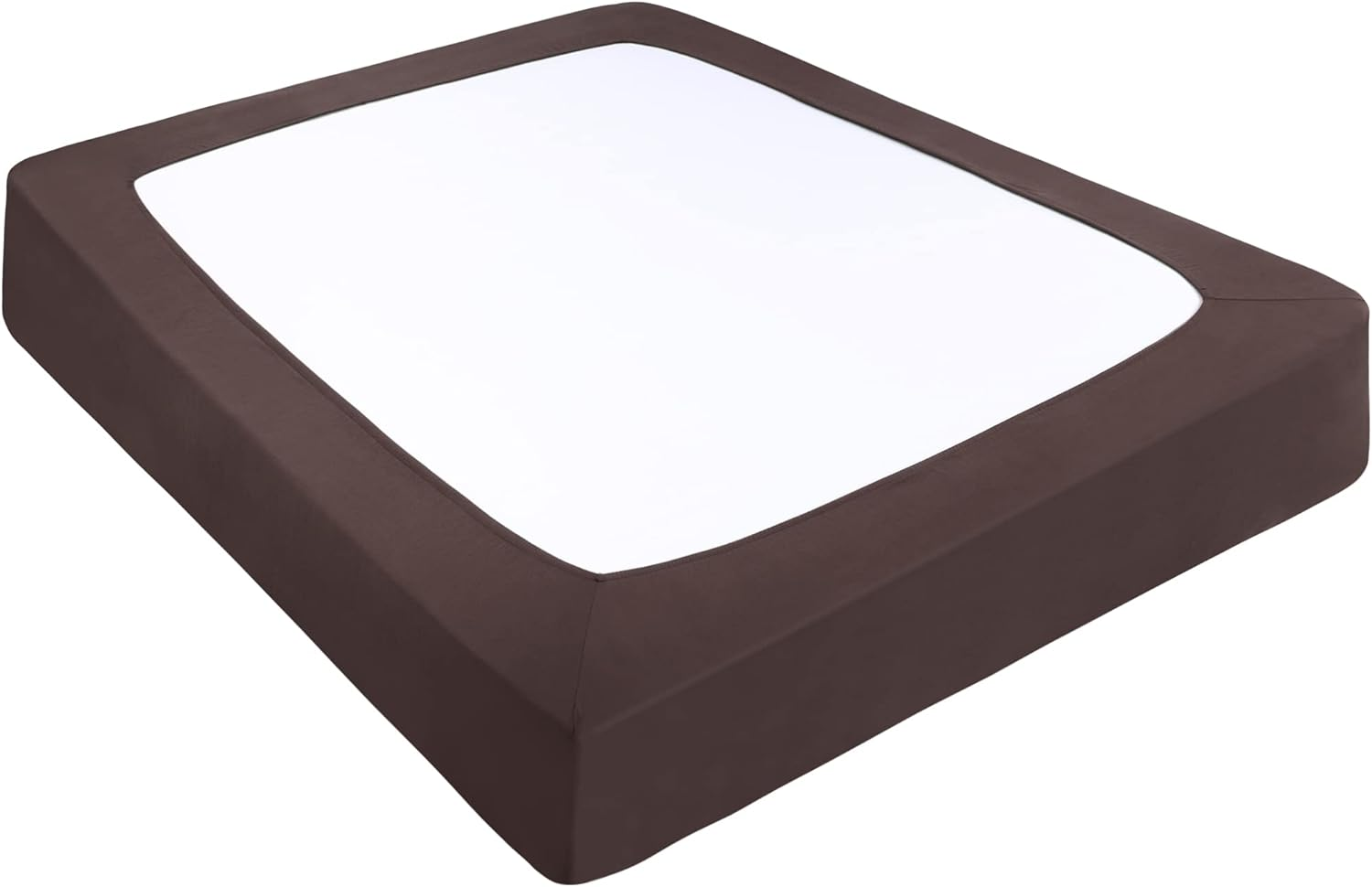 Piccocasa Box Spring Cover Stretchy Fabric Wrap around 4 Sides Bed Skirt Wrinkle Free for Home, Elastic Mattress Cover Fits Mattress up to 14" White Queen