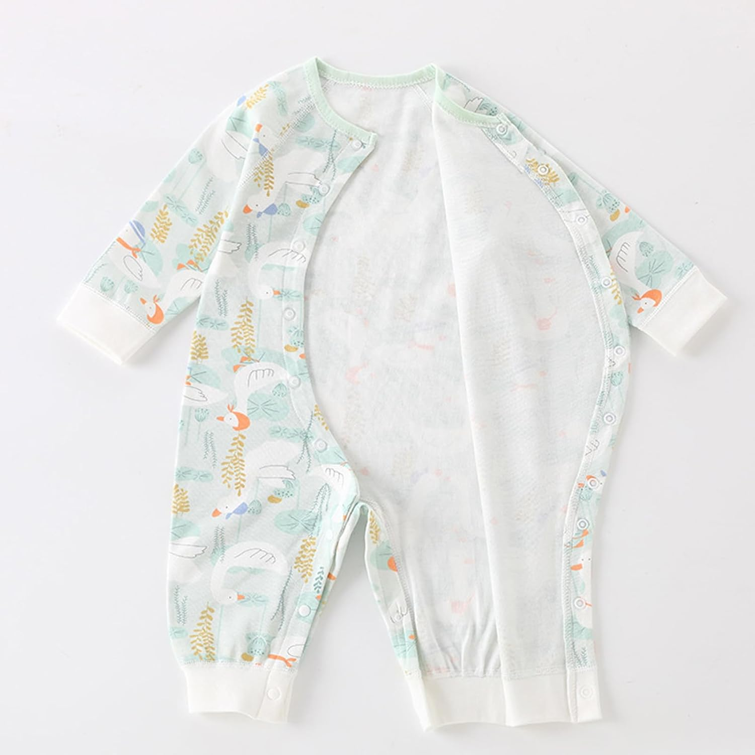 ZONEY Newborn Baby Boy Girl Organic Cotton Bodysuit Long Sleeve Jumpsuit 2-Pack Outfits Clothes,0-24Months image number 2