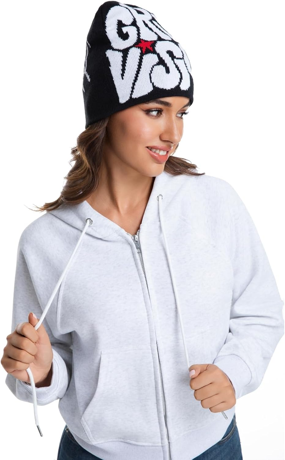 2THESTARS Trendy Y2K Graphic Beanie, Soft and Stylish Headwear for Fashion-Forward Individuals image number 5