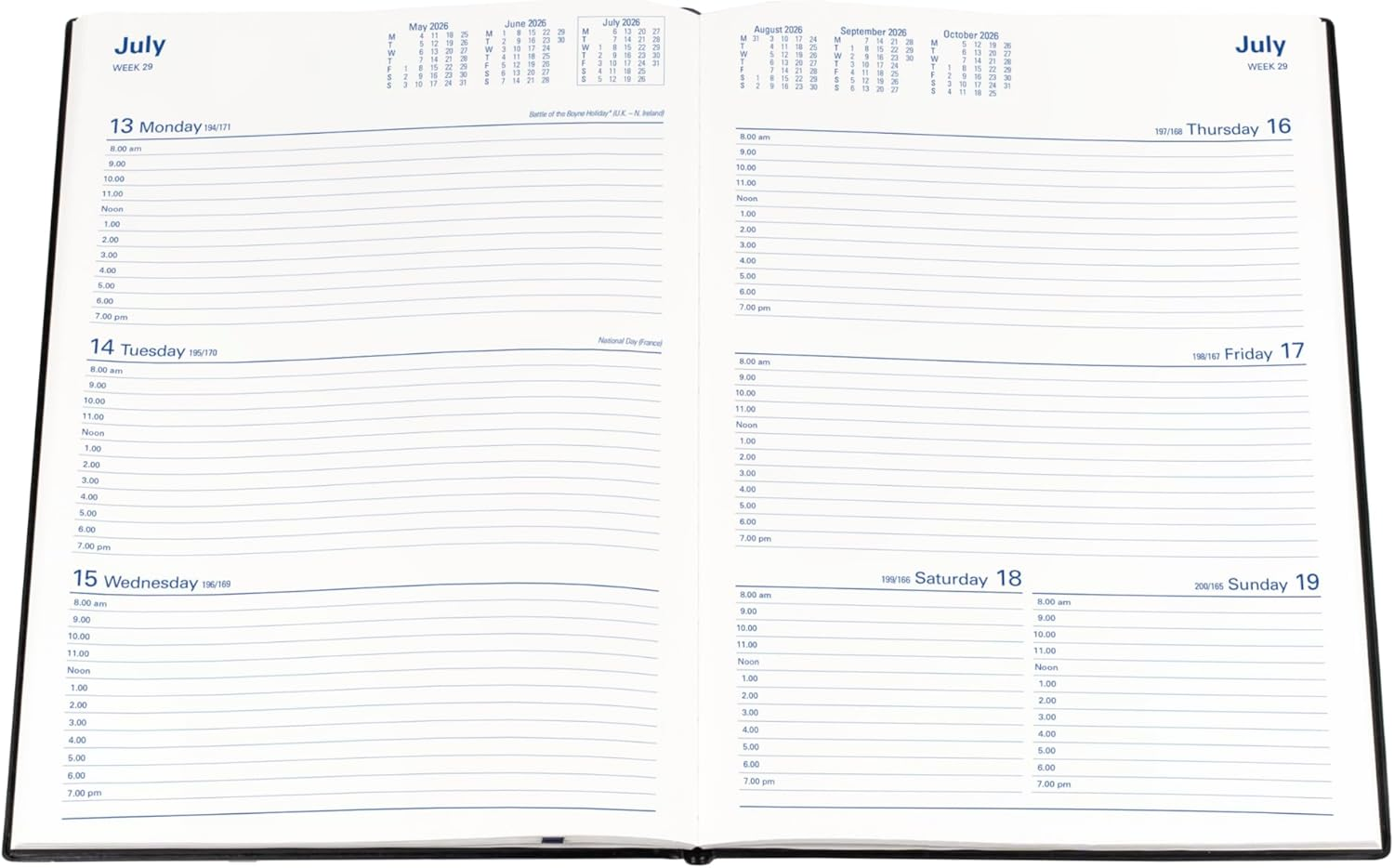 Collins - Belmont Desk 12 Month 2026 Diary/Planner, Week to View, A4 PVC - Black image number 3