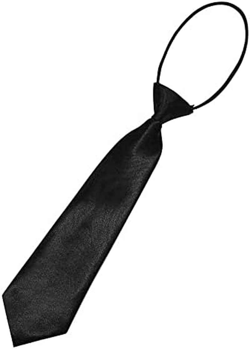 Young School Boy, Kids, Child, Toddler Wedding Solid Color Elastic Ties Necktie