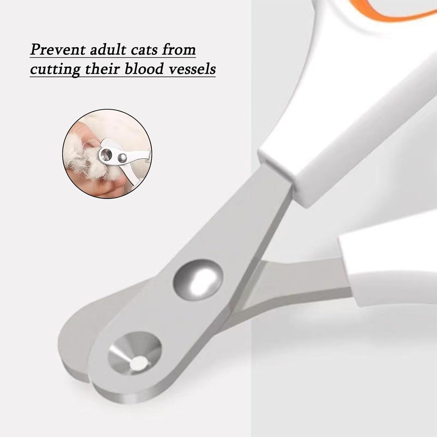 RIBHNXHI Cat Nail Clippers with Circular Cut Hole to Avoid over Cutting, Professional Pet Nail Clippers with Sharp Angled Blade, Complete Paw Care Set for New Pet Owners (Orange) image number 1