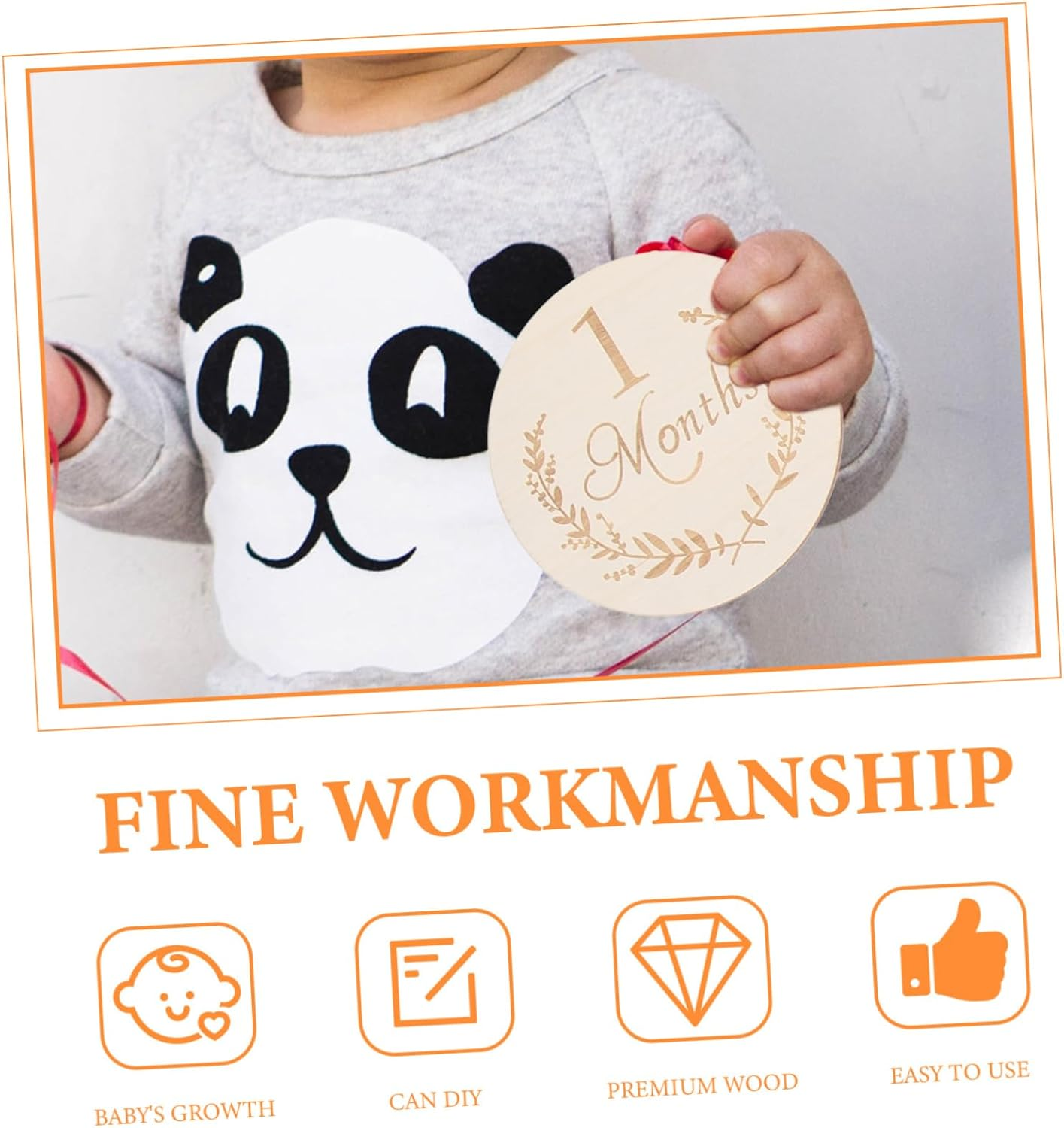 LIGHTAOTAO 13Pcs Wooden Slices Infant Monthly Milestone Cards Baby Growth Signs Natural Wood 100Mm for Newborn Photography and Baby Monthly Tracking image number 1