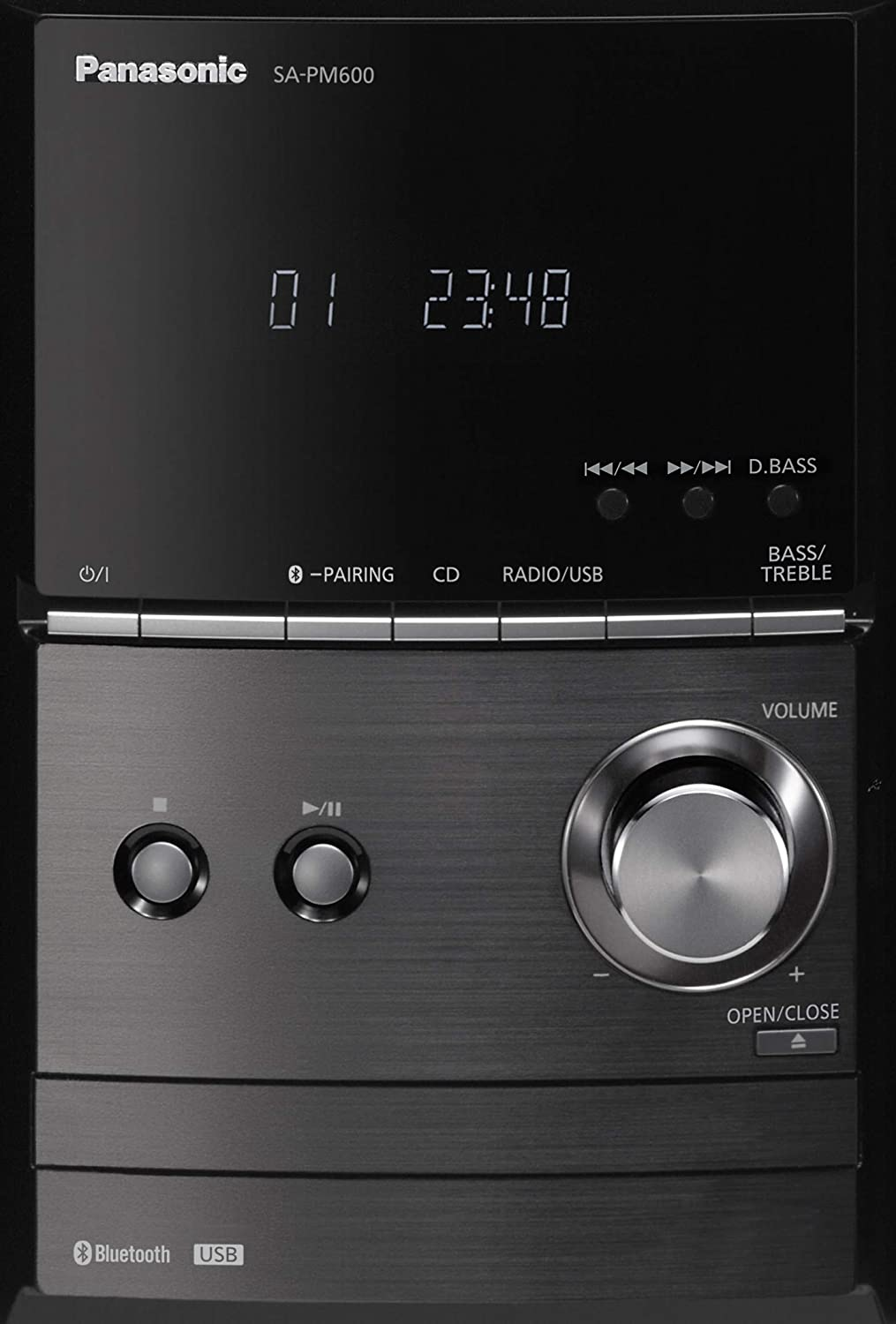 Panasonic 40W CD Micro Hi-Fi System with FM Radio and Bluetooth (SC-PM600GN-K) image number 1
