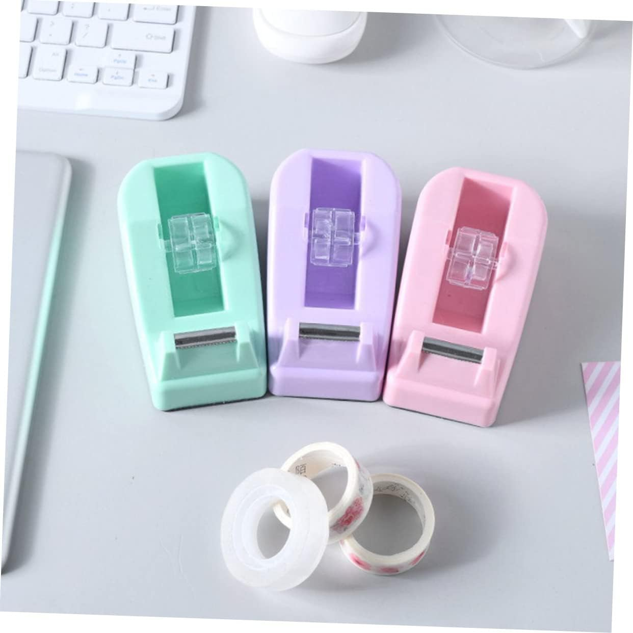 JEWEDECO 3Pcs Tape Machine Replacement Refill Tapes for Office Accessories Desk Wide Dispenser image number 3
