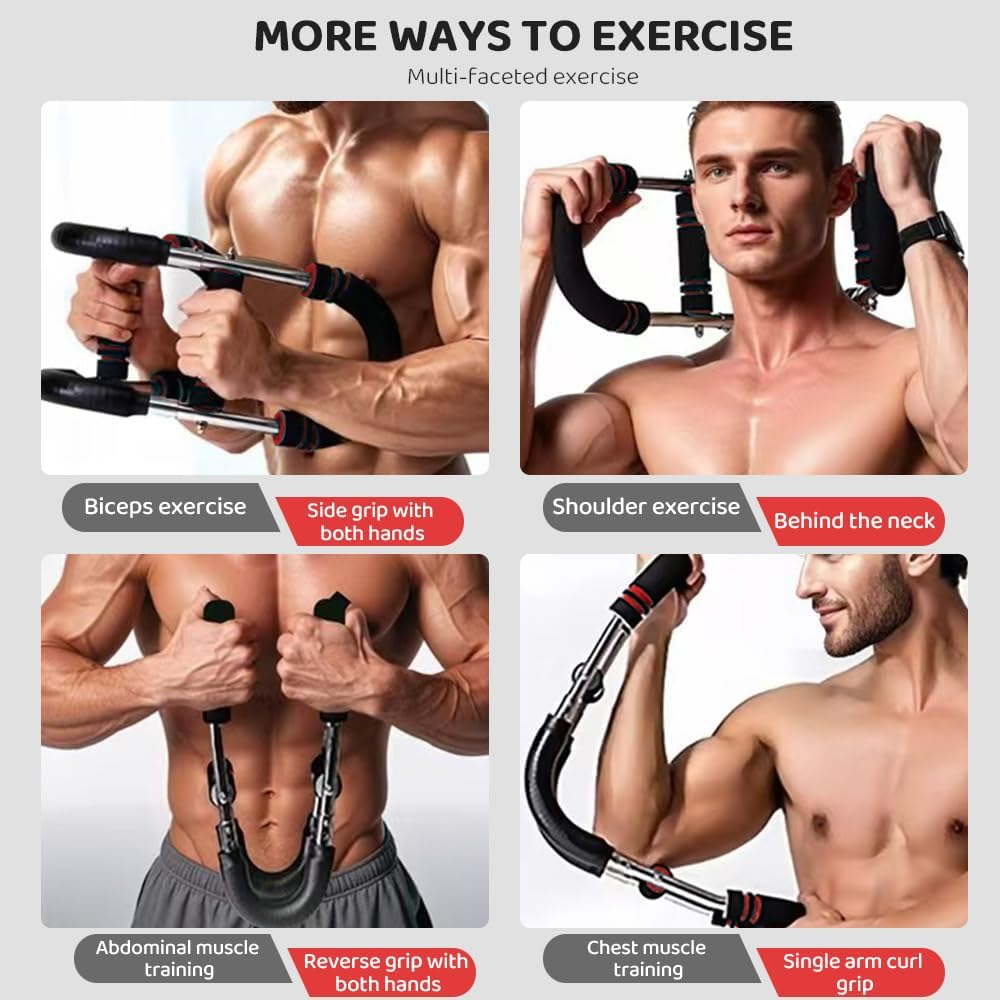 Twister Arm Trainer, 30-50KG Adjustable Chest Workout Equipment, Arm Trainer, Arm Strength Trainer, Portable Power Twister Bar, Portable Spring Resistance for Home Workout Equipment image number 2