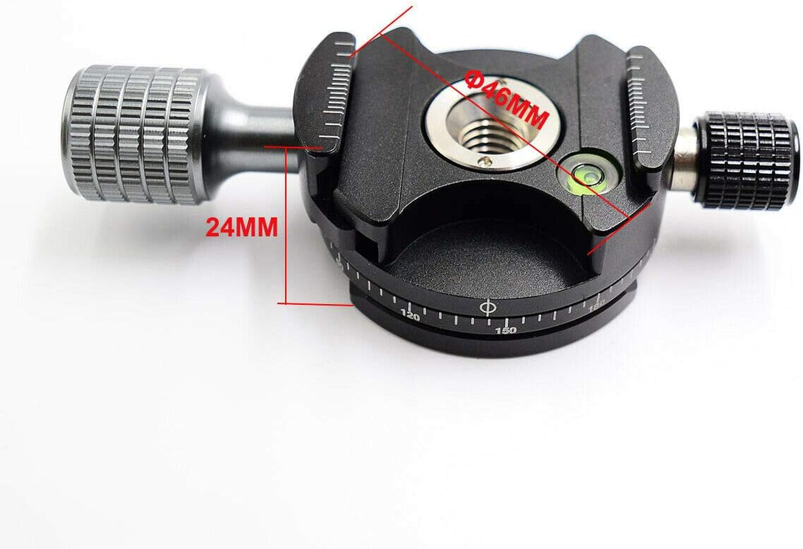 Koolehaoda 360&deg; Mini Panoramic Tripod Head Metal Clamp Compatible with Rrs/Arca-Swiss Ball Head Quick Release Plate, Camera Tripod Ballhead image number 2