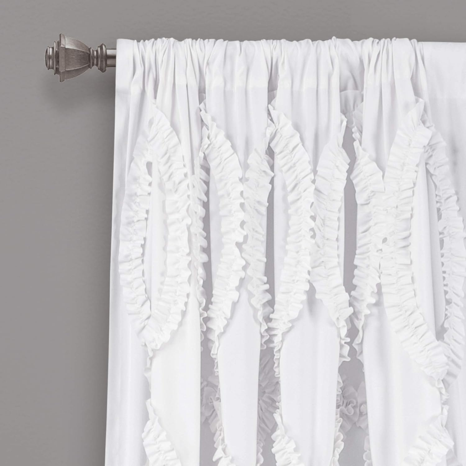 Lush Decor Lush D&Eacute;COR, White Avon Window Panel for Living, Dining Room, Bedroom (Single Curtain), 108&rdquo; X 54 image number 4