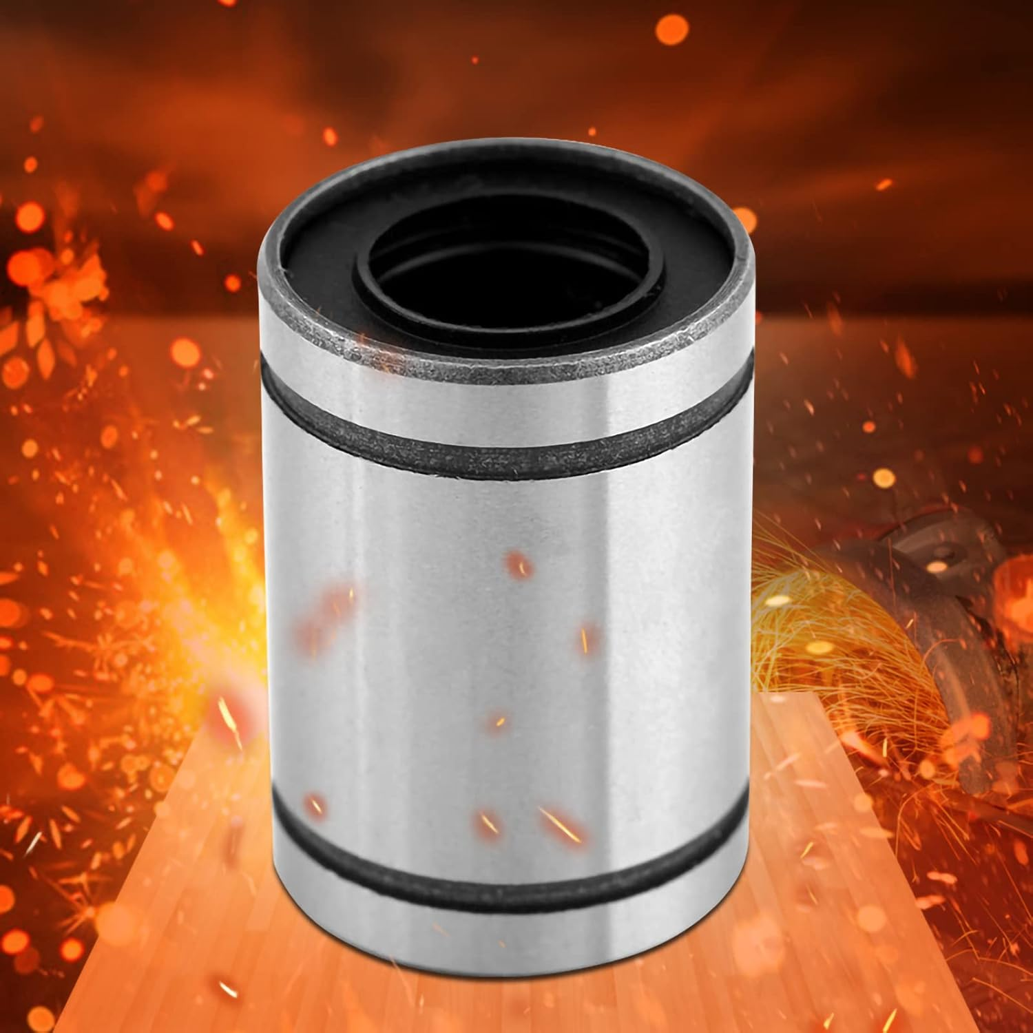 LM10UU Linear Motion Ball Bearing, 8 Pack, Steel Construction, 10Mm Inner Diameter, 19Mm Outer X 29Mm Height, for 3D Printer and Engraving Machine image number 3