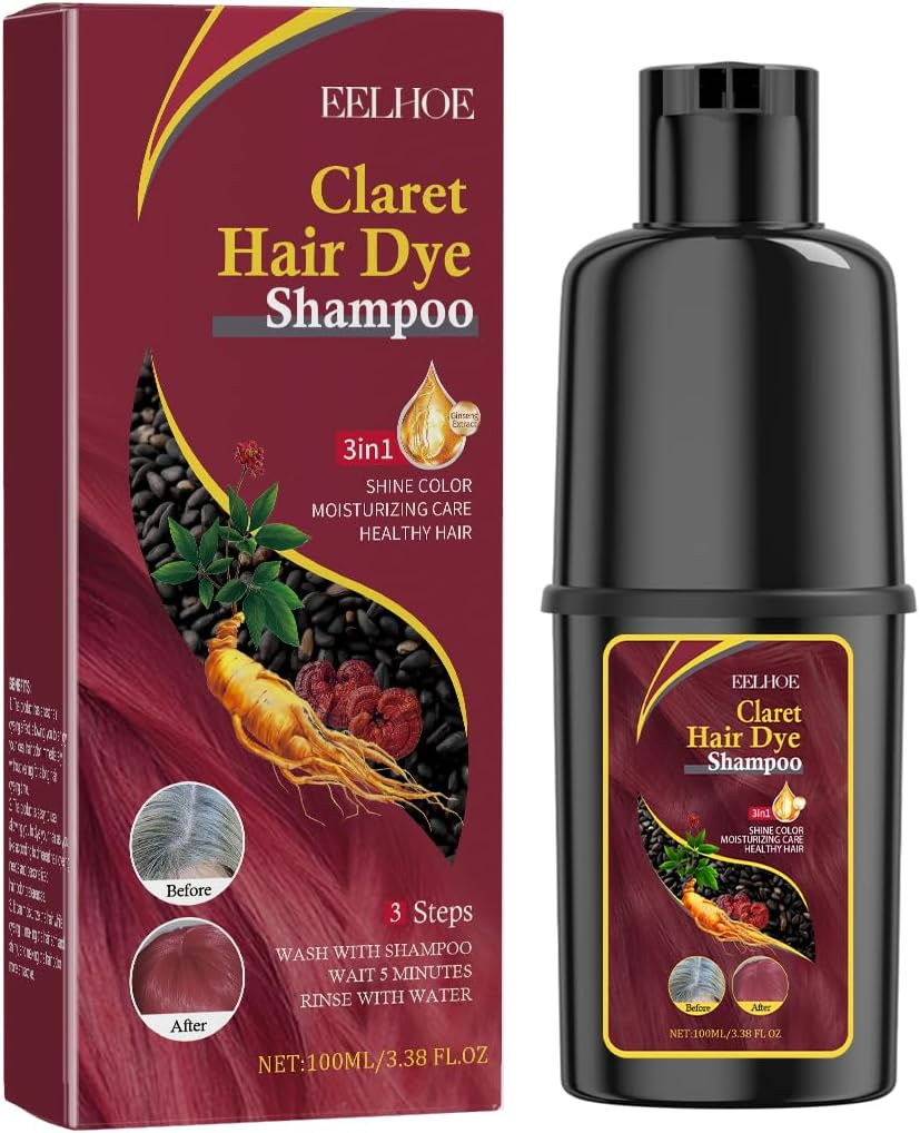 Natural Blonde & Brown Hair Dye Shampoo with Ginseng & Reishi Mushroom &ndash; Ammonia-Free Color-Depositing Shampoo for Women & Men, Covers Gray Hair, Nourishes & Enhances Shine image number 2
